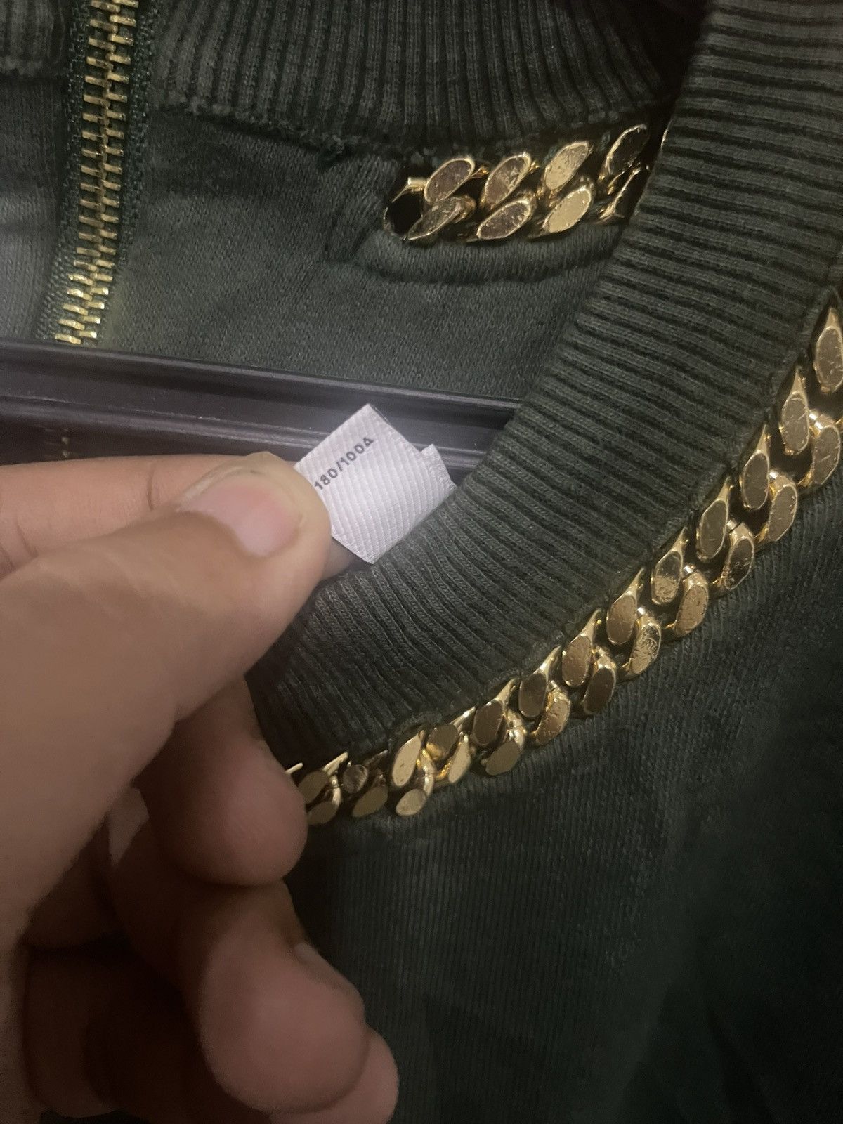 Burberry Burberry Cuban Chain Green Sweatshirt Size L Size US L / EU 52-54 / 3 - 5 Thumbnail