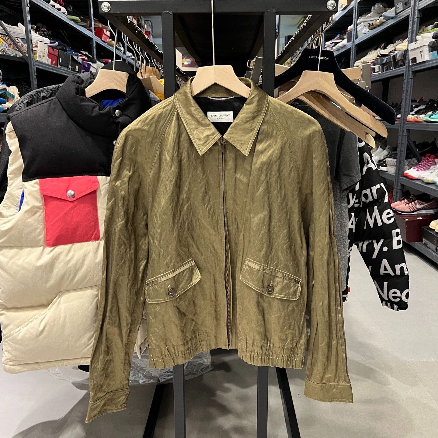 Yves Saint Laurent YSL Saint Laurent Gold Washed Metallic Jacket Size US M / EU 48-50 / 2 - 1 Thumbnail