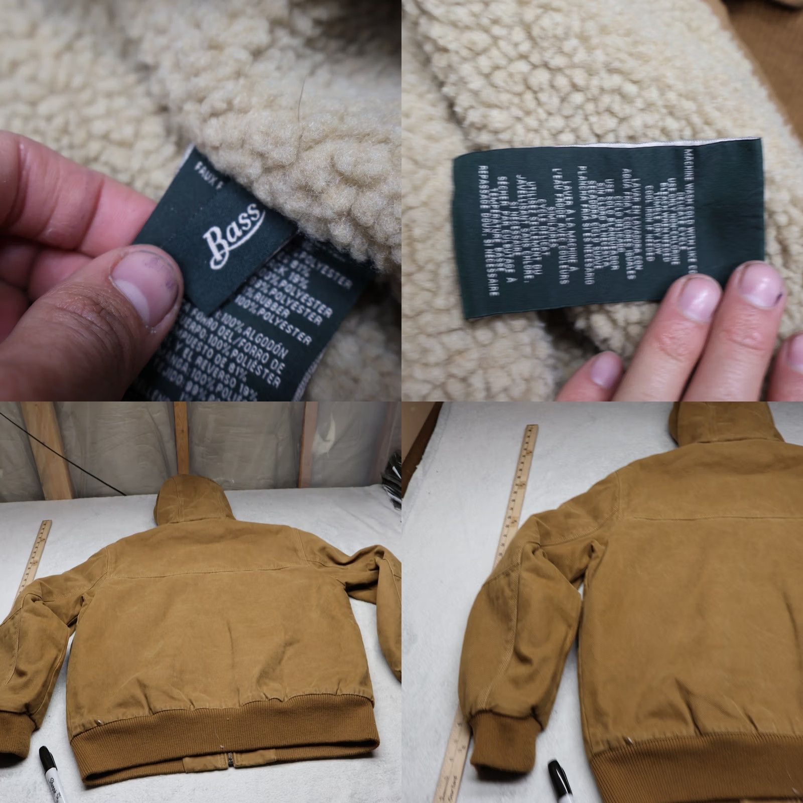 Vintage VINTAGE G.H. Bass & Co Jacket Men Medium Brown Canvas Duck Hooded Rugged Sherpa Lined Work Size US M / EU 48-50 / 2 - 8 Thumbnail