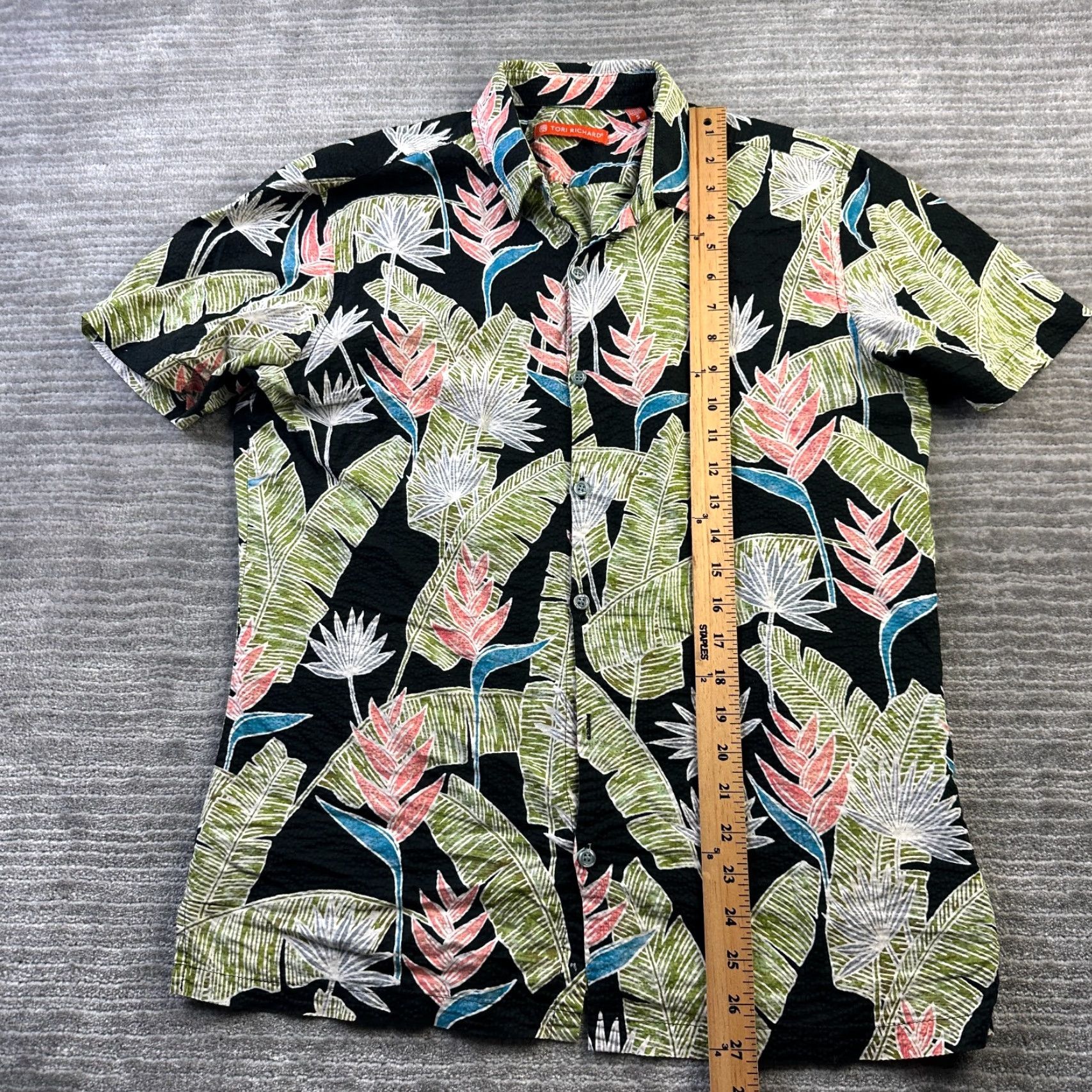 Tori Richard Tori Richard Shirt Mens Small Black Geometric Seersucker Button-Up Short Sleeve Casual Hawaiian Vintage: No Size US S / EU 44-46 / 1 - 8 Thumbnail