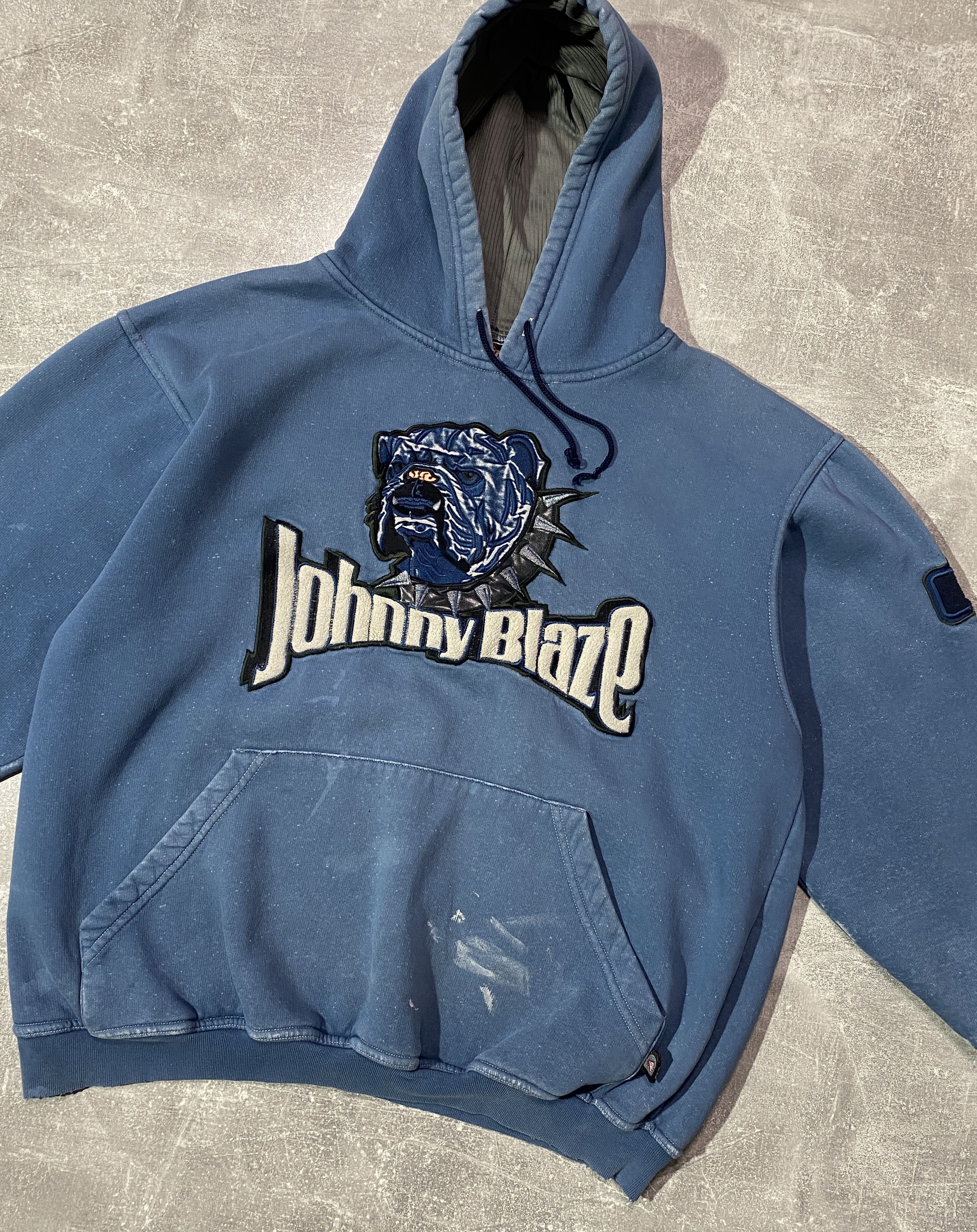 Vintage Rare Johnny Blaze thrashed vintage hoodie Bulldog Big Logo Size US M / EU 48-50 / 2 - 1 Thumbnail