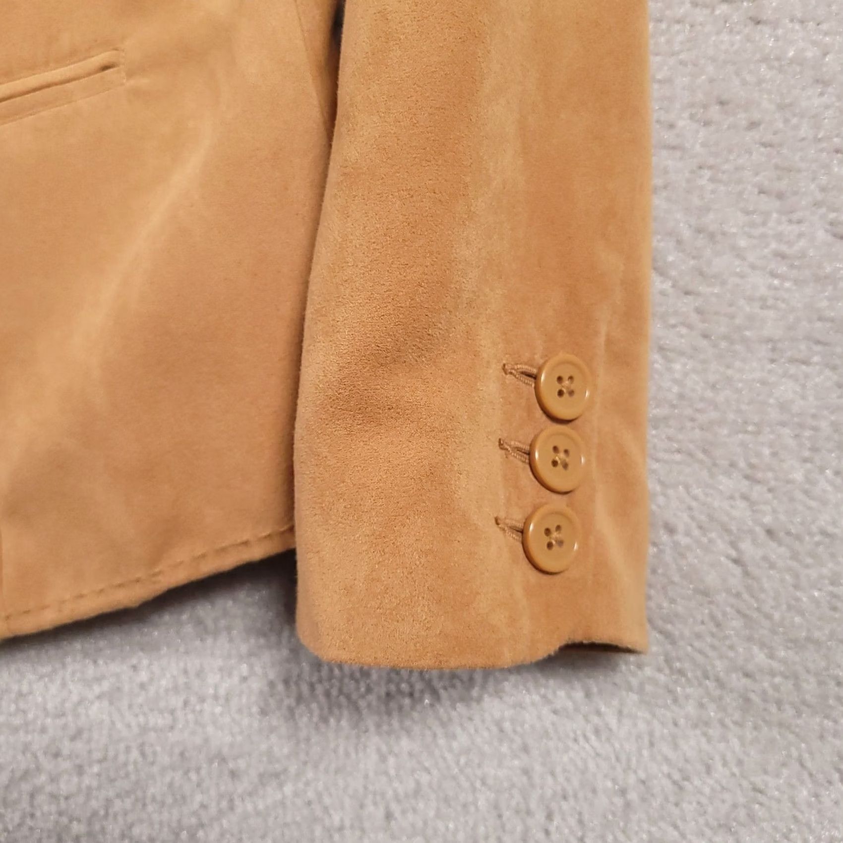 Vintage VINTAGE Studio Works Faux Suede Button Up Shirt Women's 10 Tan Long Sleeve Collar Lined Size L / US 10 / IT 46 - 5 Thumbnail