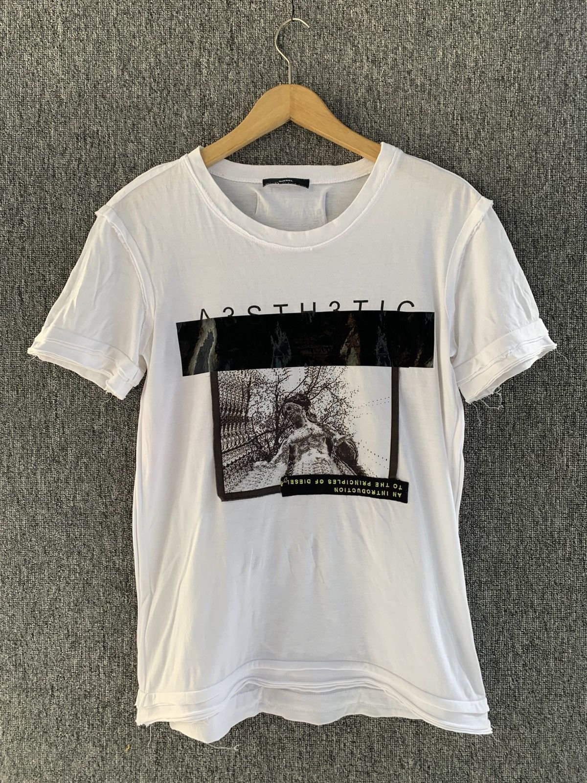 Diesel Diesel Distressed Duct Tape Art White Tshirt Size US S / EU 44-46 / 1 - 2 Thumbnail