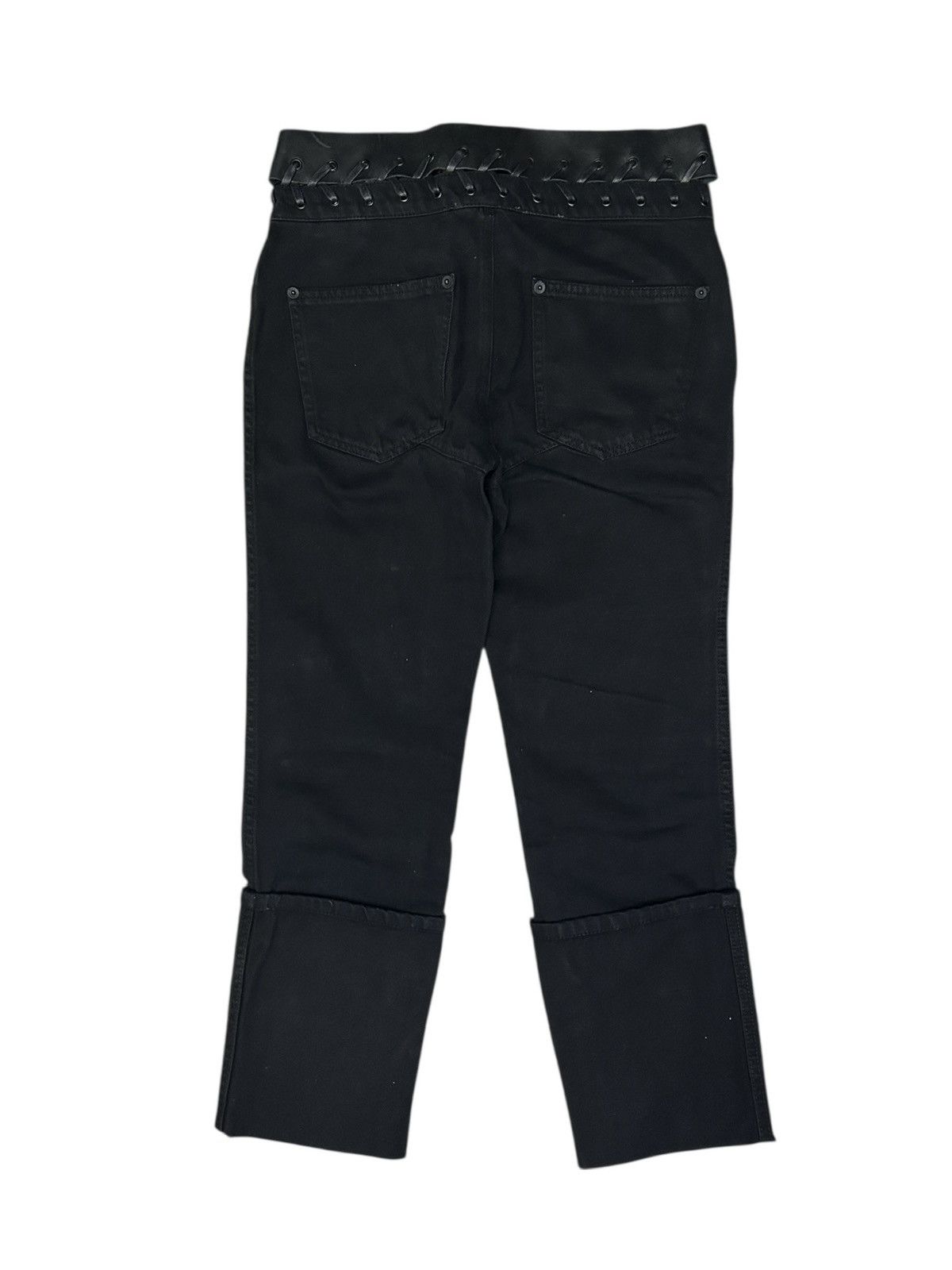 McQ Alexander McQueen 00s Leather Belted Jeans Size 26" / US 2 / IT 38 - 2 Thumbnail