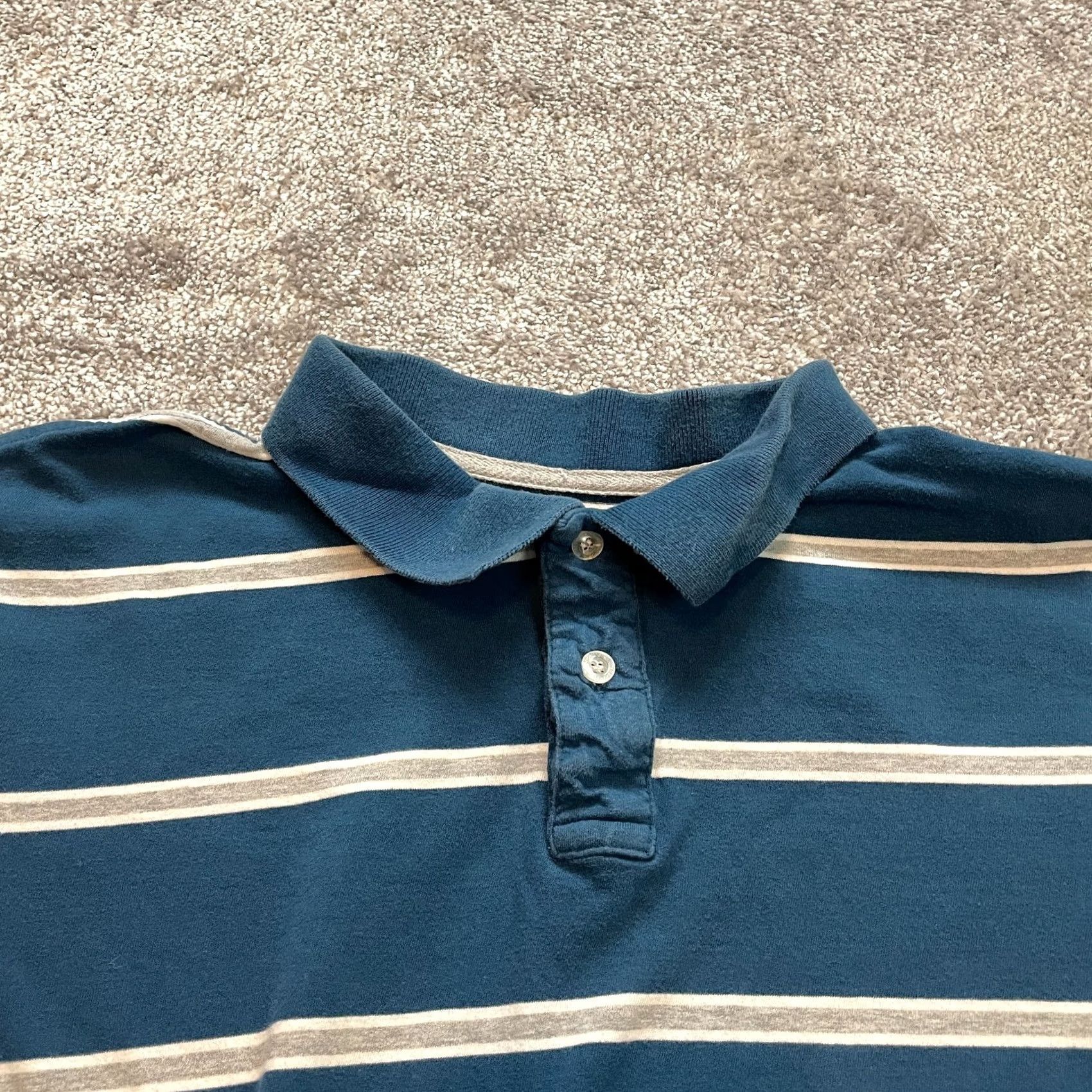 Vintage VINTAGE Aeropostale Polo Shirt Mens XL Blue Striped Authentic Fit Cotton Rugby Collared Shirt Men XL Blue Striped Polo Size US XL / EU 56 / 4 - 2 Thumbnail