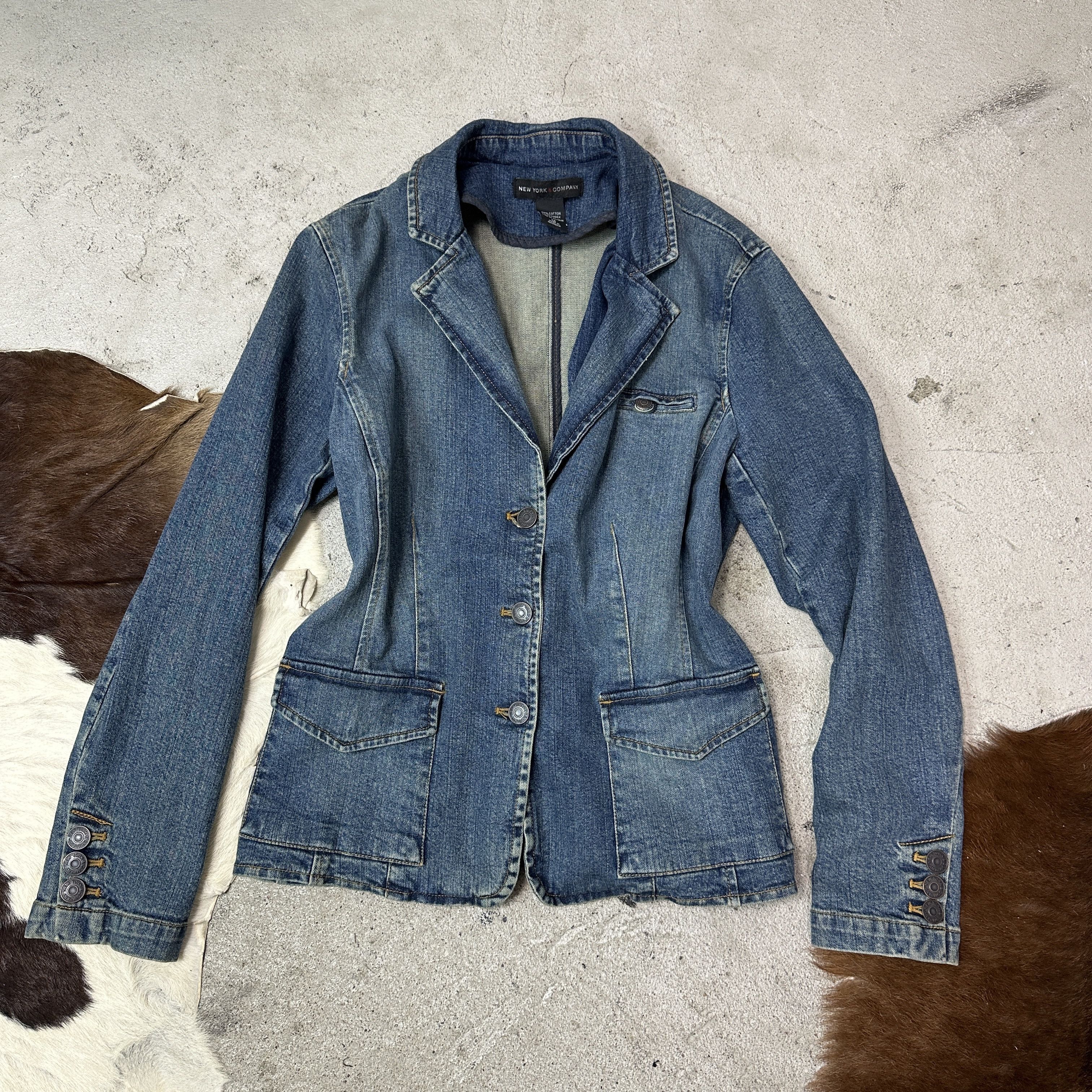 Vintage Vintage Denim Buttons Up Fitted Jeans Jacket Y2K Size M / US 6-8 / IT 42-44 - 3 Thumbnail