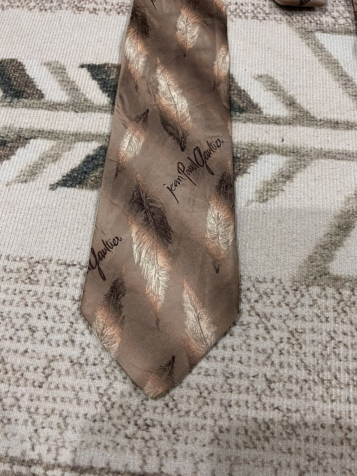 Jean Paul Gaultier Jean Paul Gaultier Spell Out Silk Tie Size ONE SIZE - 3 Thumbnail
