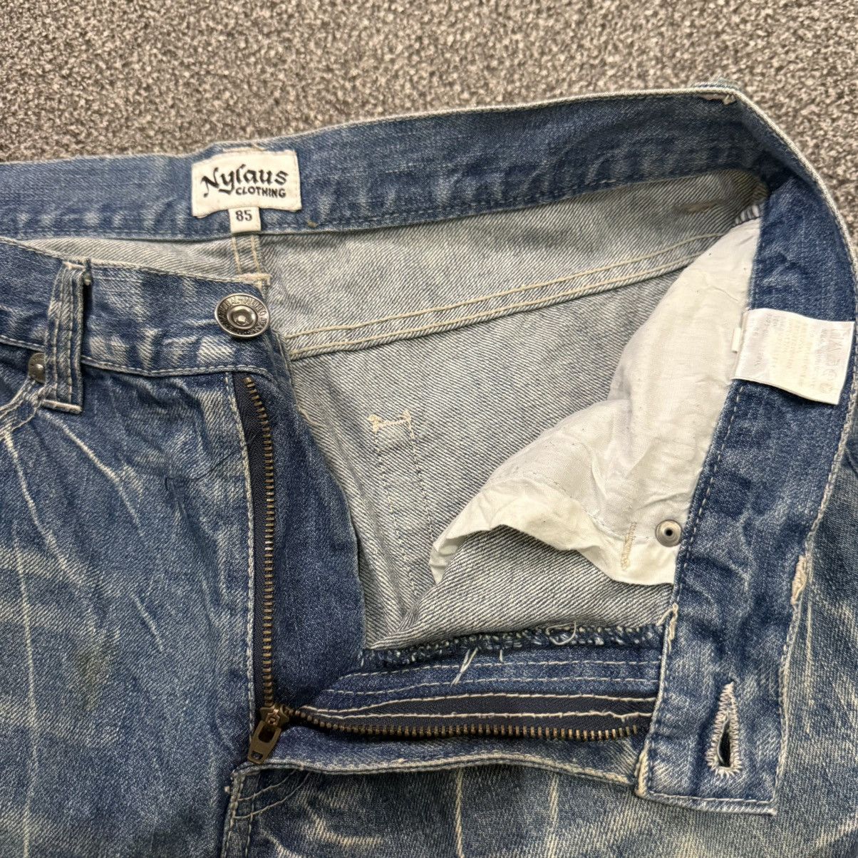 Le Grande Bleu (L.G.B.) 🔥🇯🇵 Archive y2k Nylaus Clothing Bootcut Whisker Denim Size US 34 / EU 50 - 13 Thumbnail