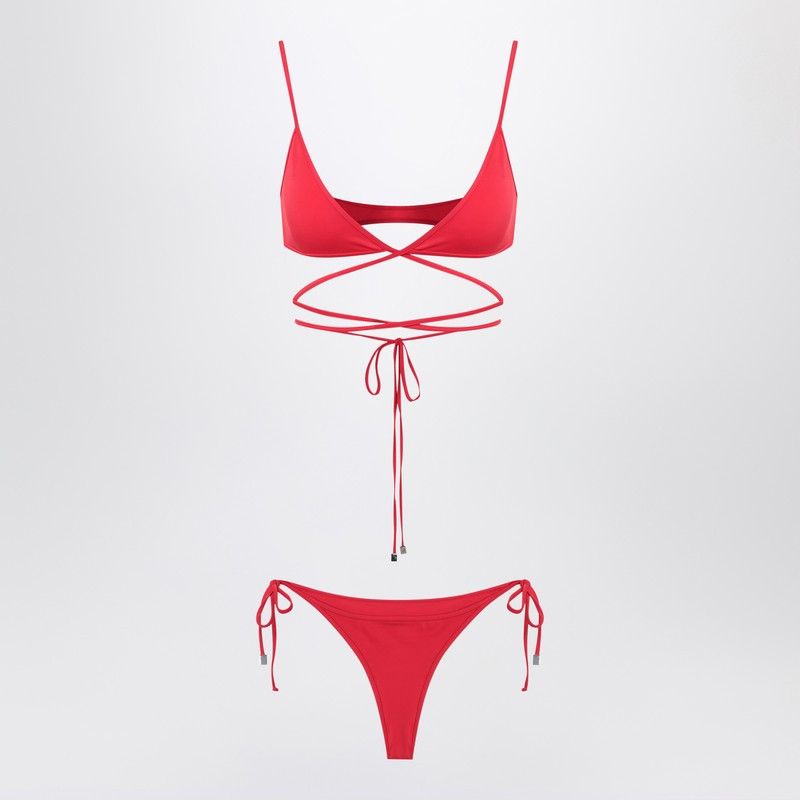 The Attico The Attico Two-Piece Triangle Bikini In Red Size XS / US 0-2 / IT 36-38 - 1 Thumbnail