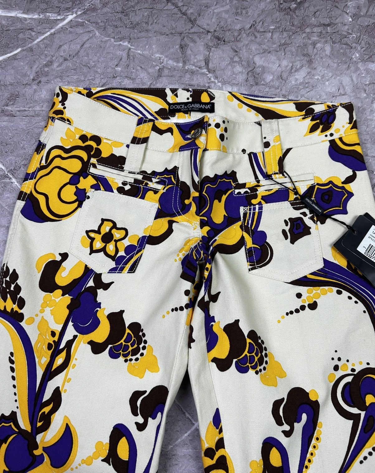 Dolce & Gabbana Dolce Gabbana Floral Pants With Purple And Gold Pattern Size 40" / US 18 - 10 Thumbnail