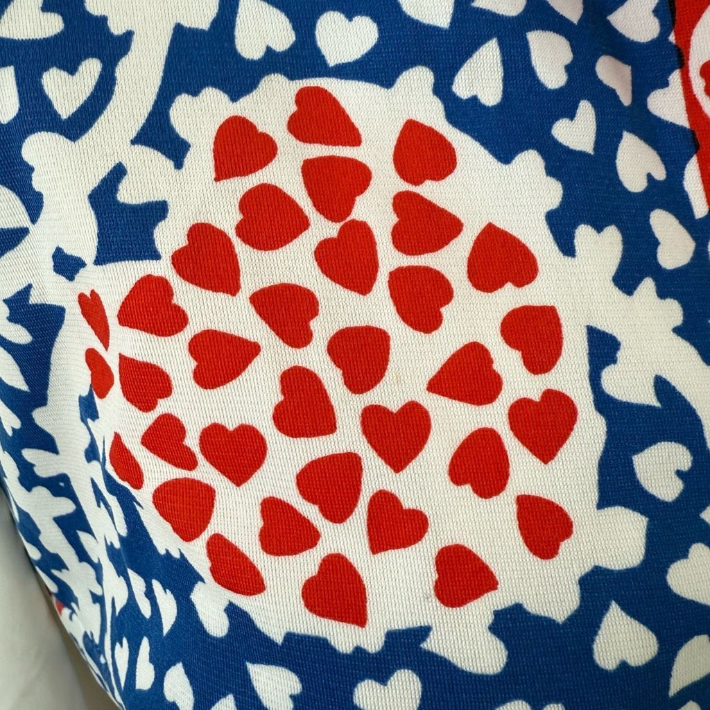 Vintage Vintage 70s Does 20s Miss Serbin Drop Waist Heart Novelty Pr Size L / US 10 / IT 46 - 7 Thumbnail