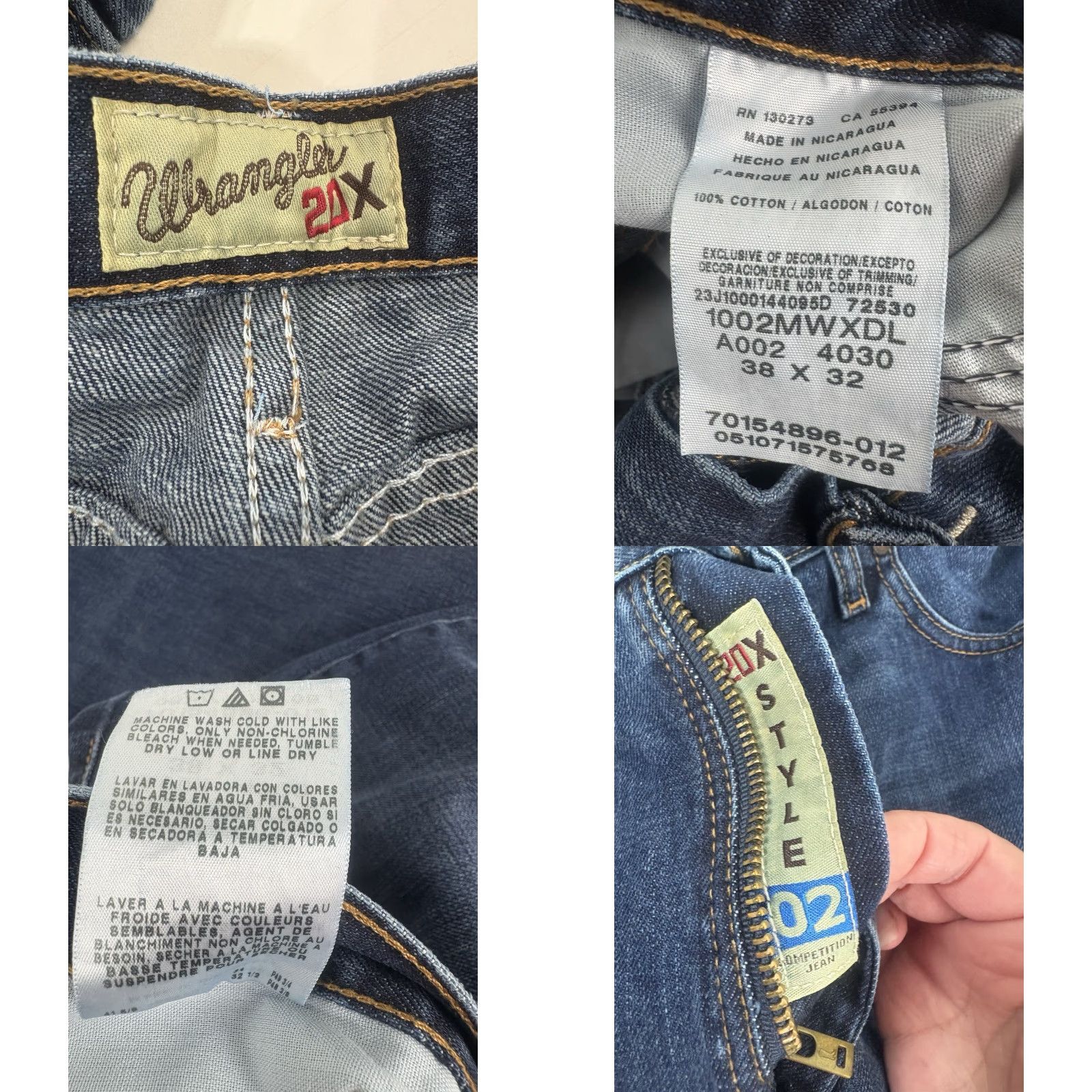 Wrangler Wrangler 20X Competition Jeans Men’s Regular Fit Size 38x32 Dark Wash Blue Cowboy Size US 38 / EU 54 - 8 Thumbnail