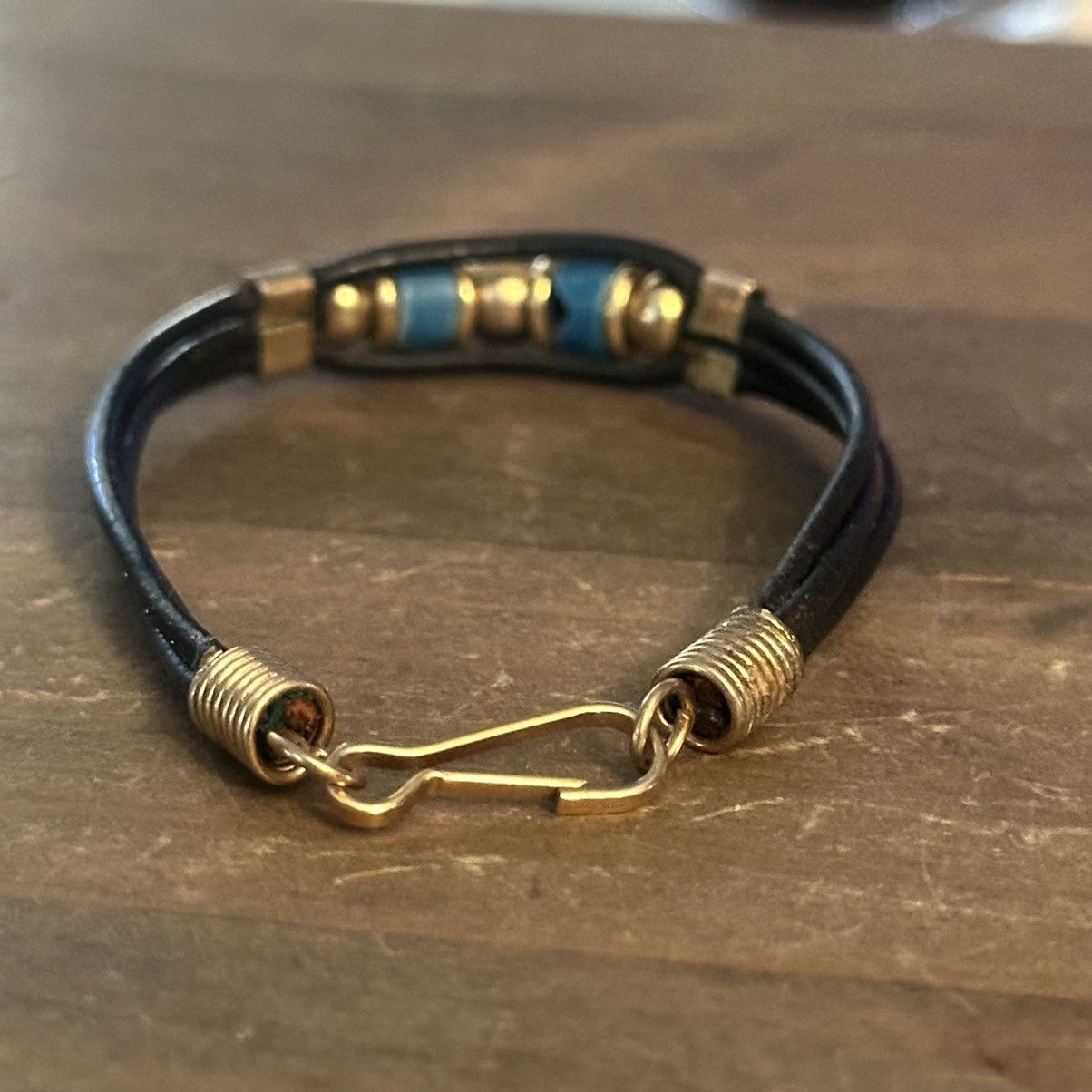 Vintage Vintage leather cord bead bracelet Size ONE SIZE - 6 Thumbnail