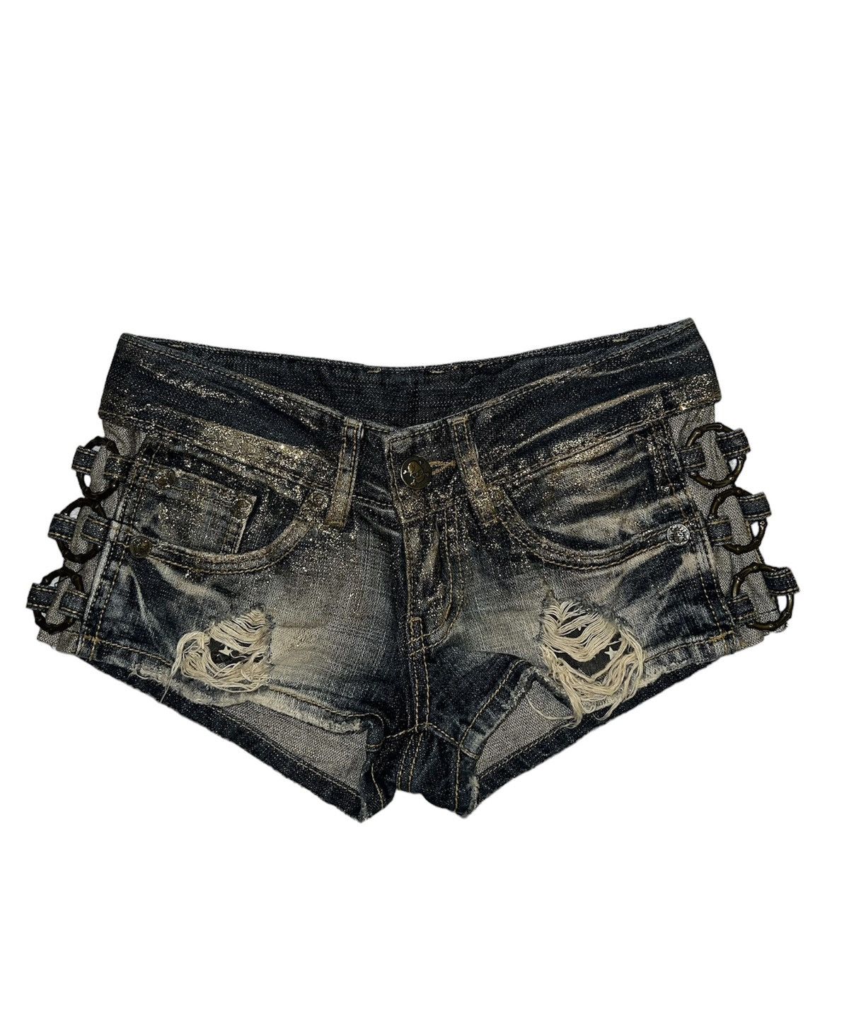 Japanese Brand D.i.a. Gyaru glitter denim shorts ☠️✨ Size 26" / US 2 / IT 38 - 11 Thumbnail