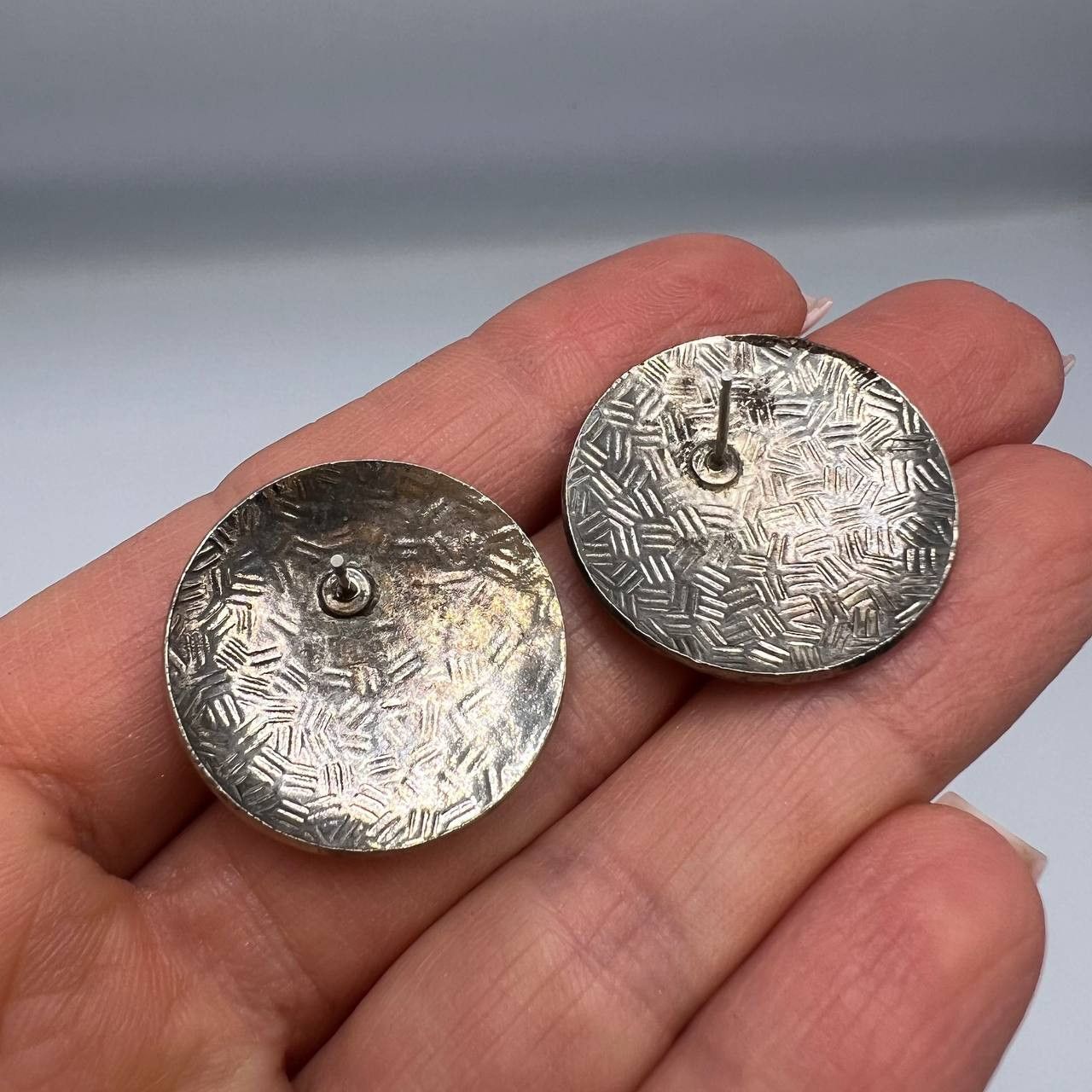 Vintage Vintage Puset Women's Jewelry Silver Earrings Black Enamel Size ONE SIZE - 4 Thumbnail