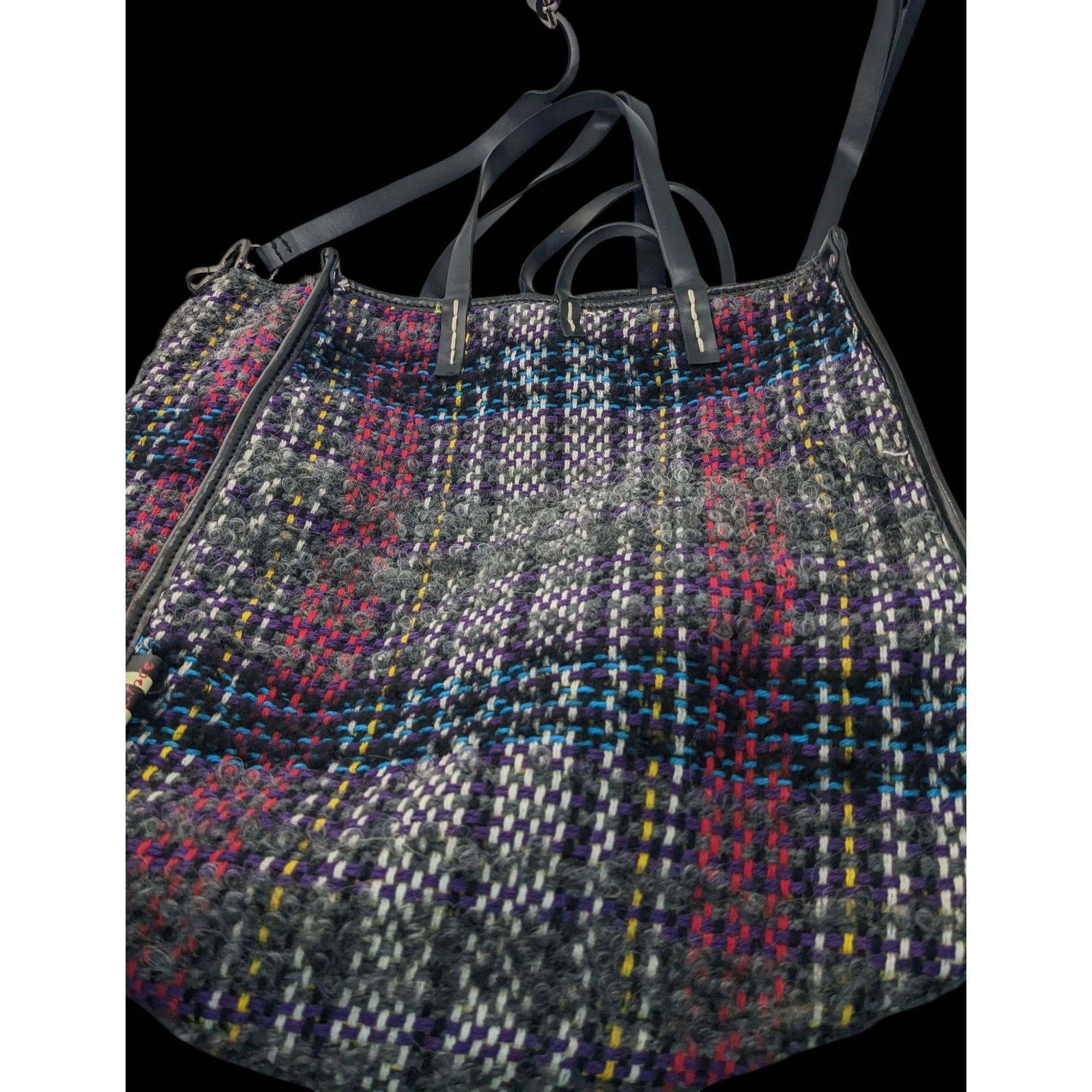 Other Manila Grace Multicolored Tweed Tote With Leather Straps & A Size ONE SIZE - 4 Thumbnail