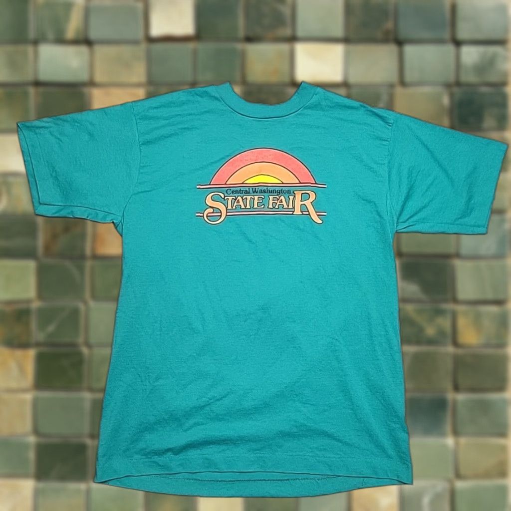 Vintage VINTAGE Best Washington State Fair Shirt Mens XL Green T-Shirt Crew Neck Short Sleeve USA Made Single Stitch Graphic Print Size US XL / EU 56 / 4 - 1 Thumbnail