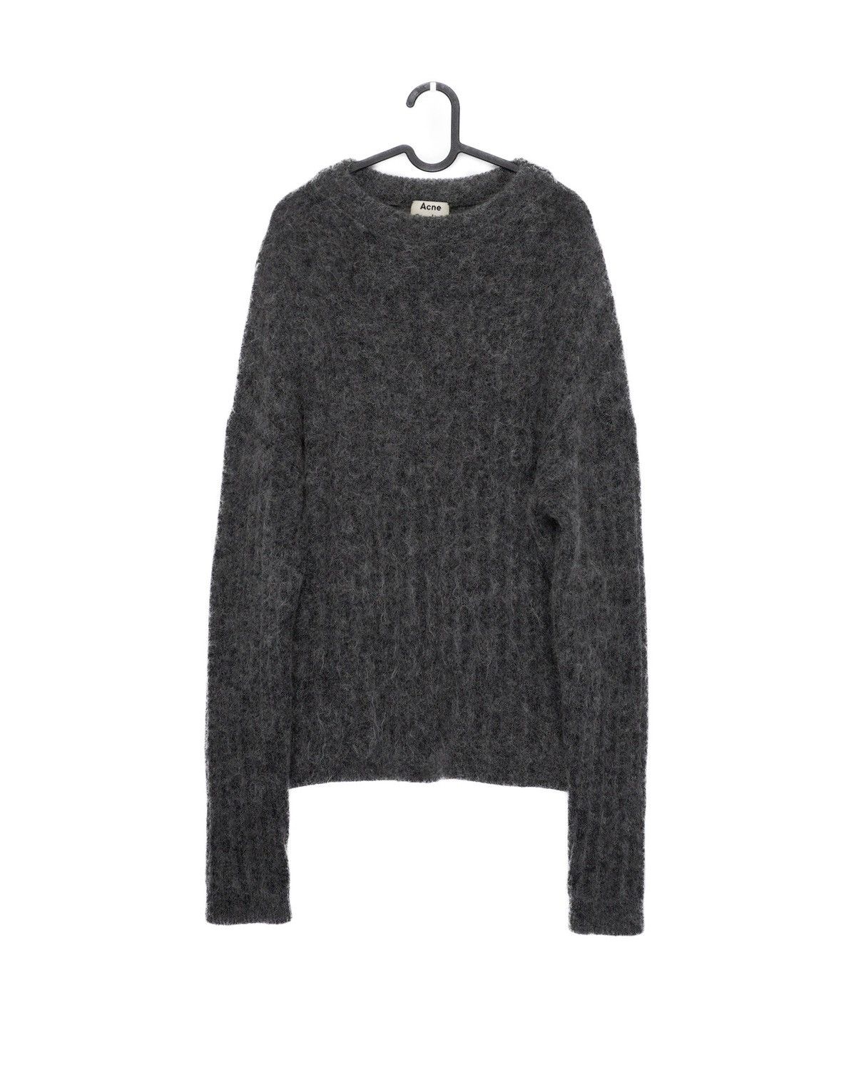 image of Acne Studios Aw14 Oversized Mohair Wool Crew Sweater in Grey, Men's (Size Small)