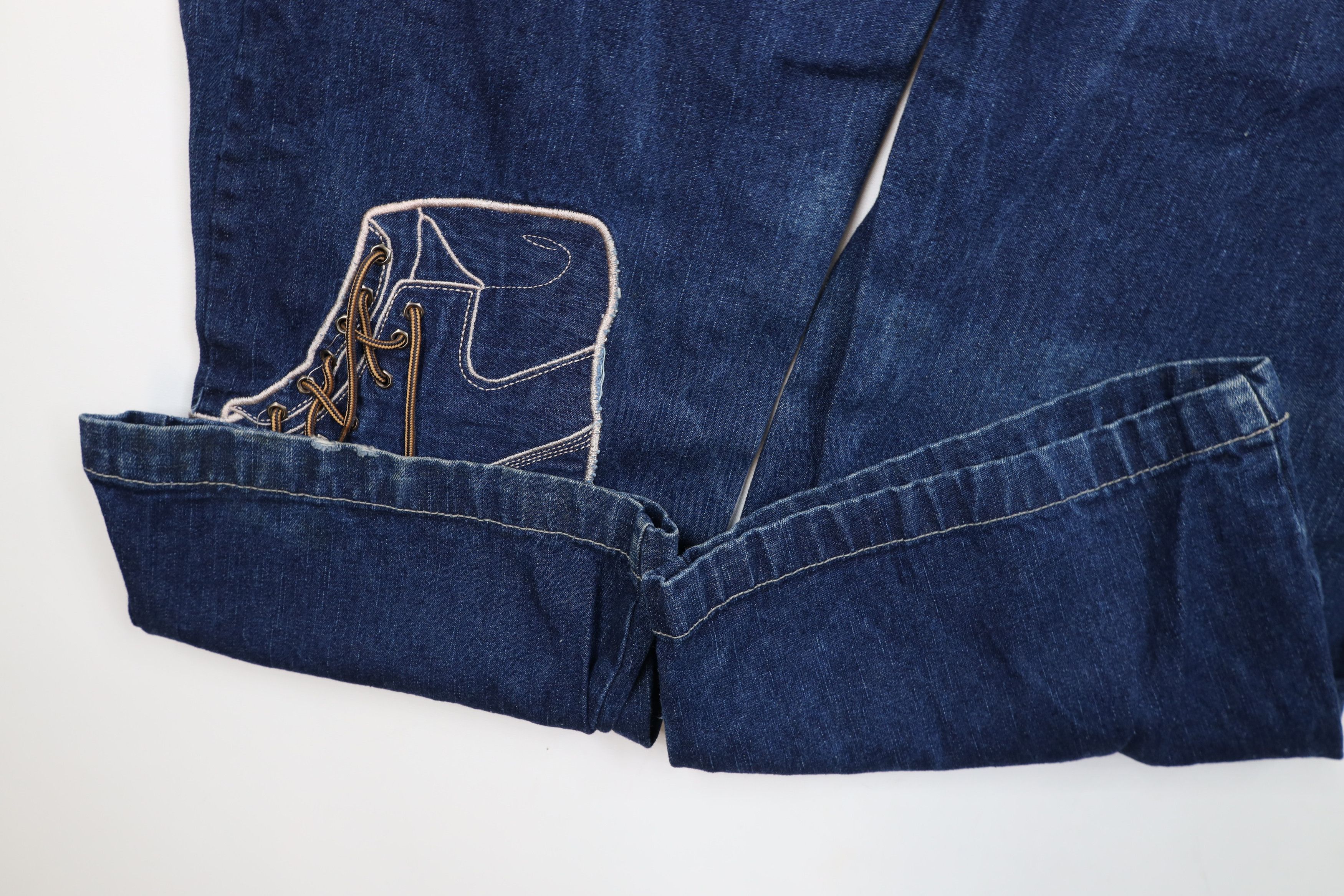 Vintage Vintage 90s Y2K Streetwear Wide Leg Boot Denim Jeans Blue Size US 42 / EU 58 - 5 Thumbnail