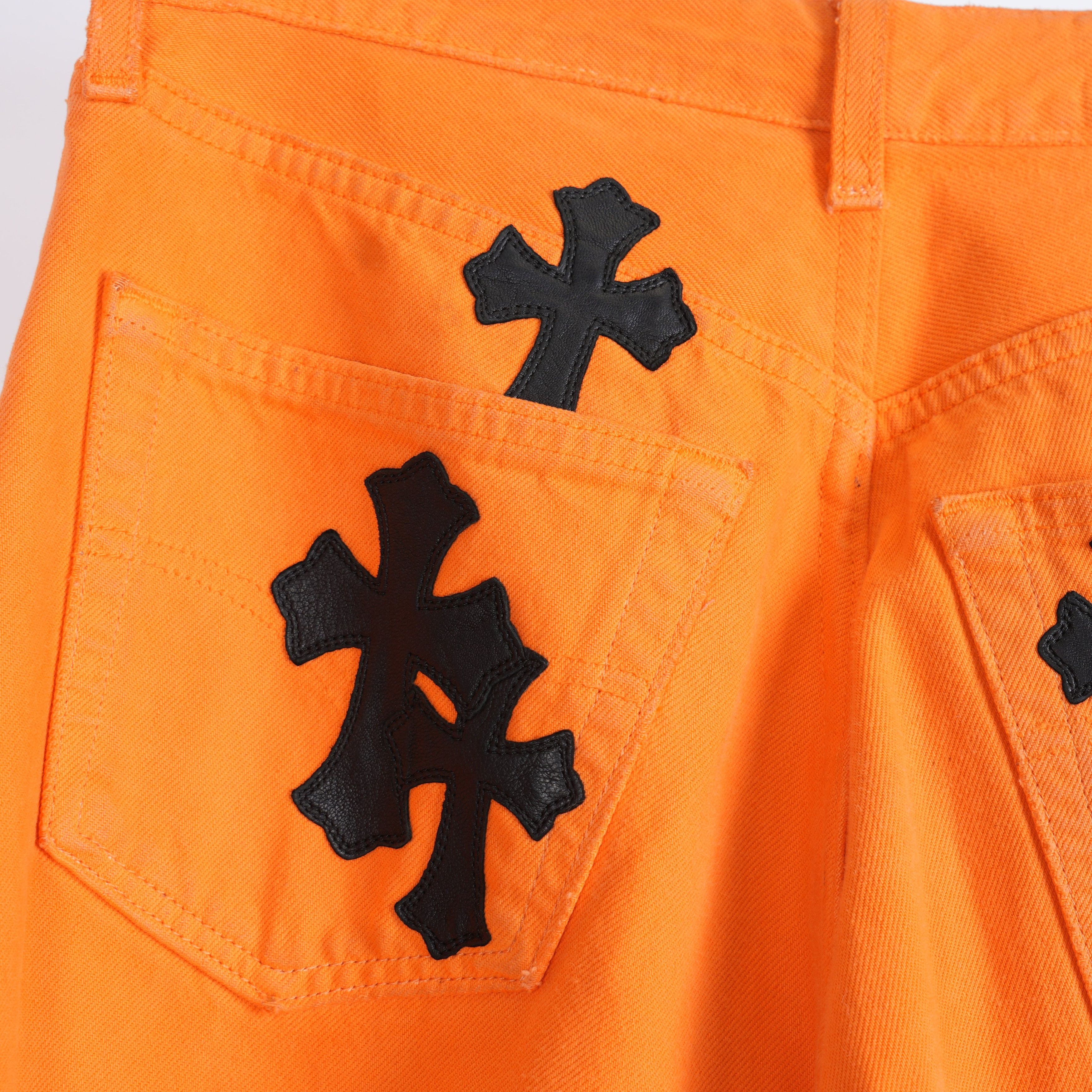 Chrome Hearts CHROME HEARTS VIRGIL ABLOH ORANGE/BLACK PATCH DENIM Size US 33 - 7 Thumbnail