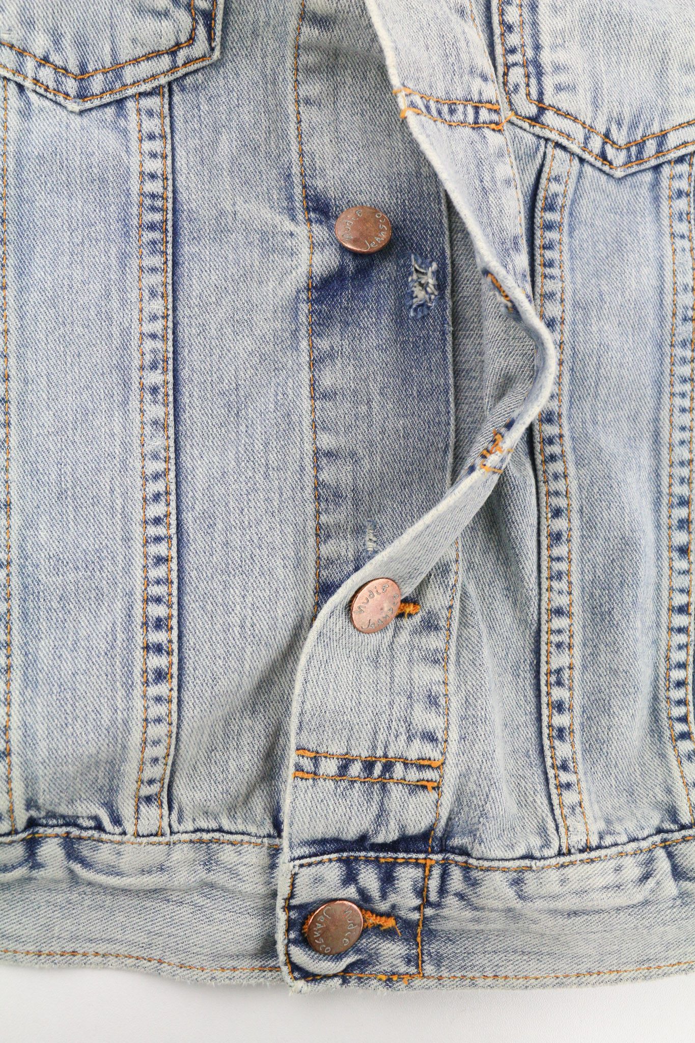 Nudie Jeans TERRY S Denim Bleach Washed Cotton Buttoned Jacket 80760 Size US S / EU 44-46 / 1 - 7 Thumbnail