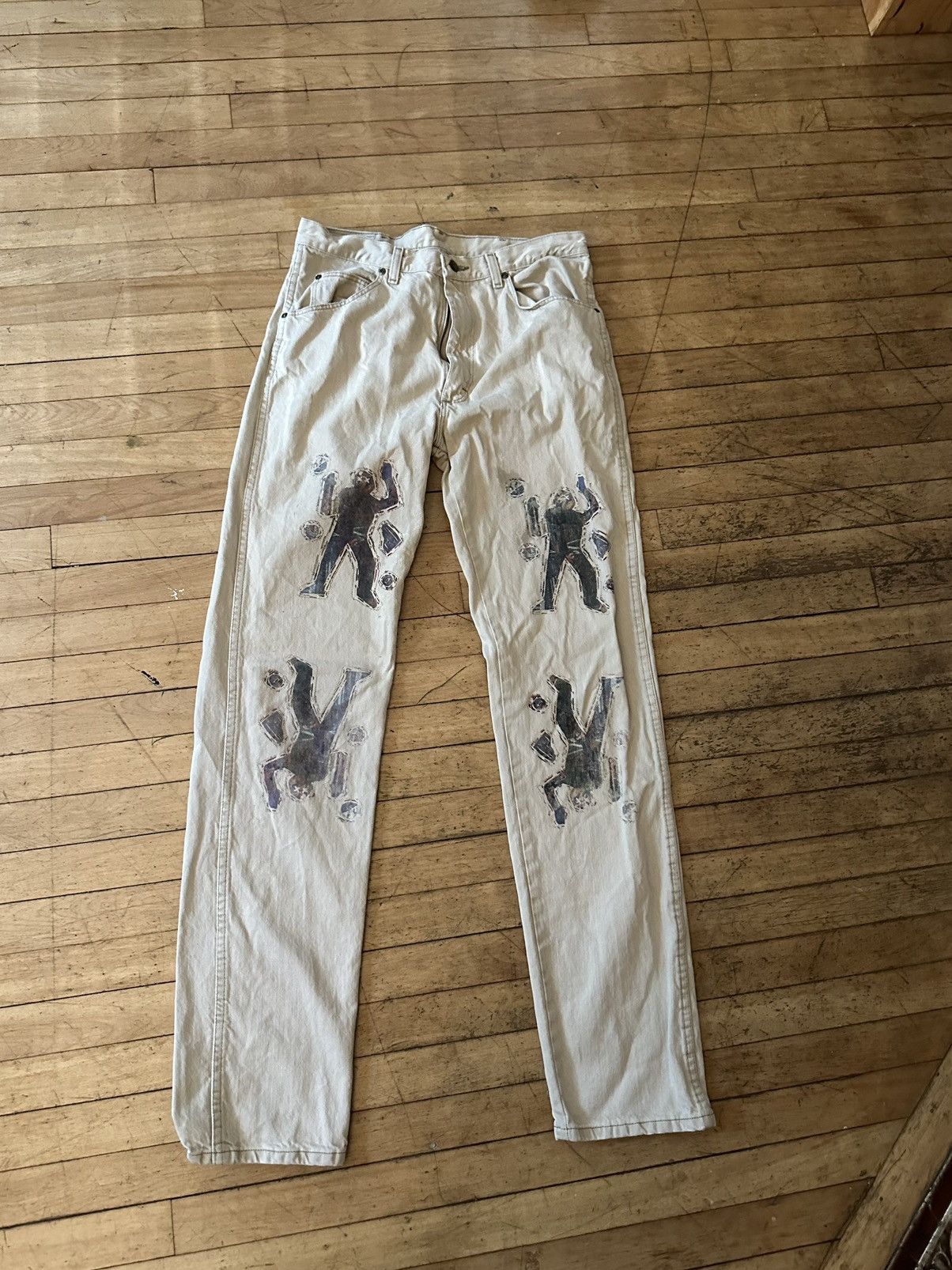 Wrangler 1 of 1 custom white chalk wrangler jean (AsP) Size US 34 / EU 50 - 1 Thumbnail