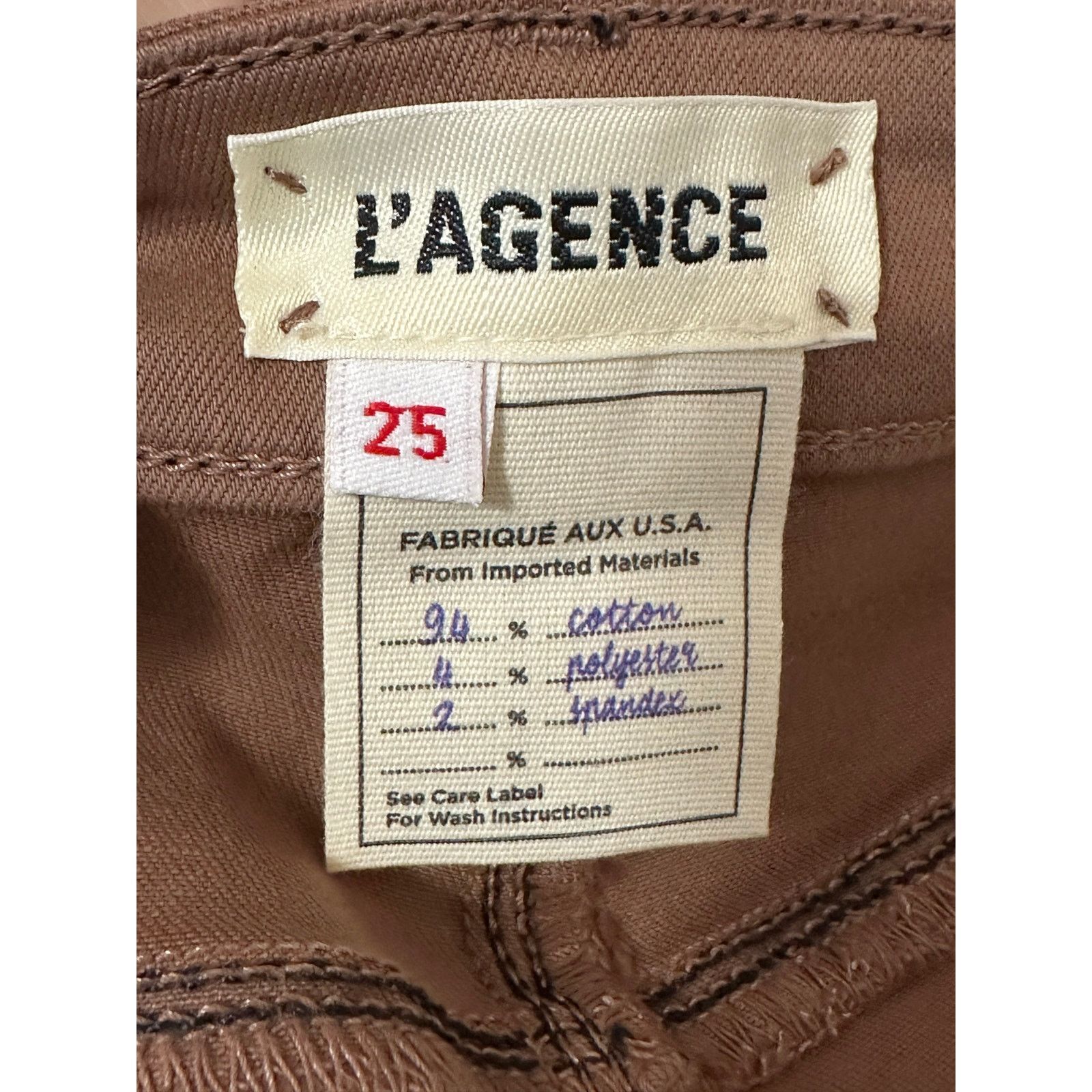 L'AGENCE L'Agence brown coated skinny jeans size 2 Size 26" / US 2 / IT 38 - 3 Thumbnail