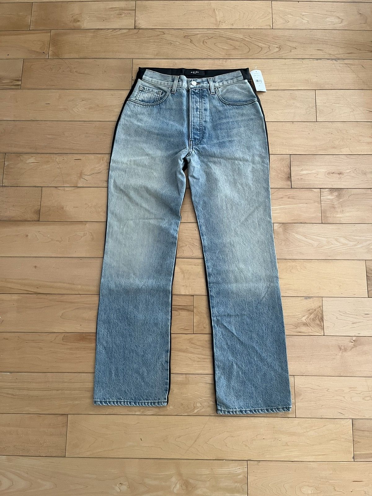 Amiri NWT - Amiri Leather and Denim Jeans Size 27" / US 4 / IT 40 - 1 Thumbnail
