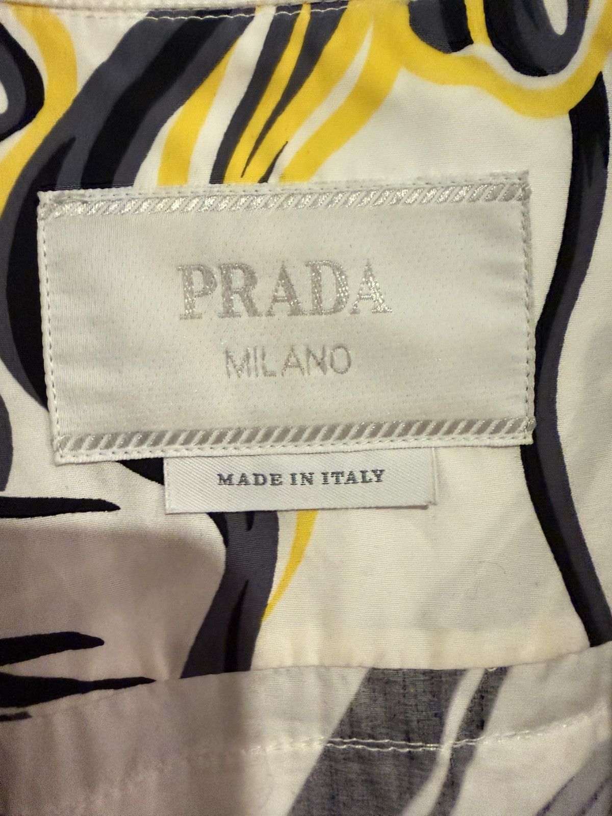 Prada PRINTED COTTON SHIRT WITH FRINGE Size US S / EU 44-46 / 1 - 18 Thumbnail