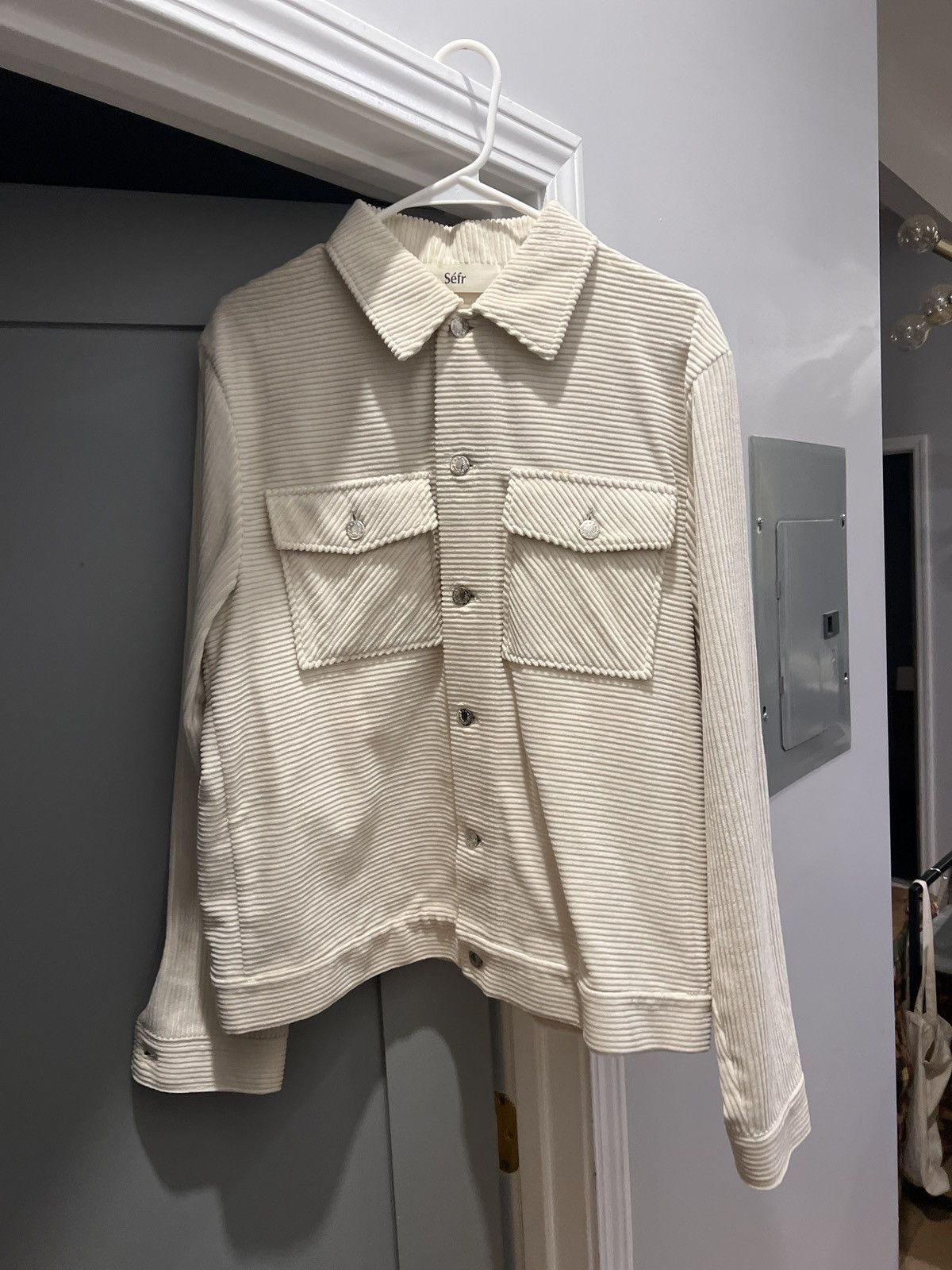 Sefr Off white cream cord trucker jacket Sefr Size US L / EU 52-54 / 3 - 5 Thumbnail