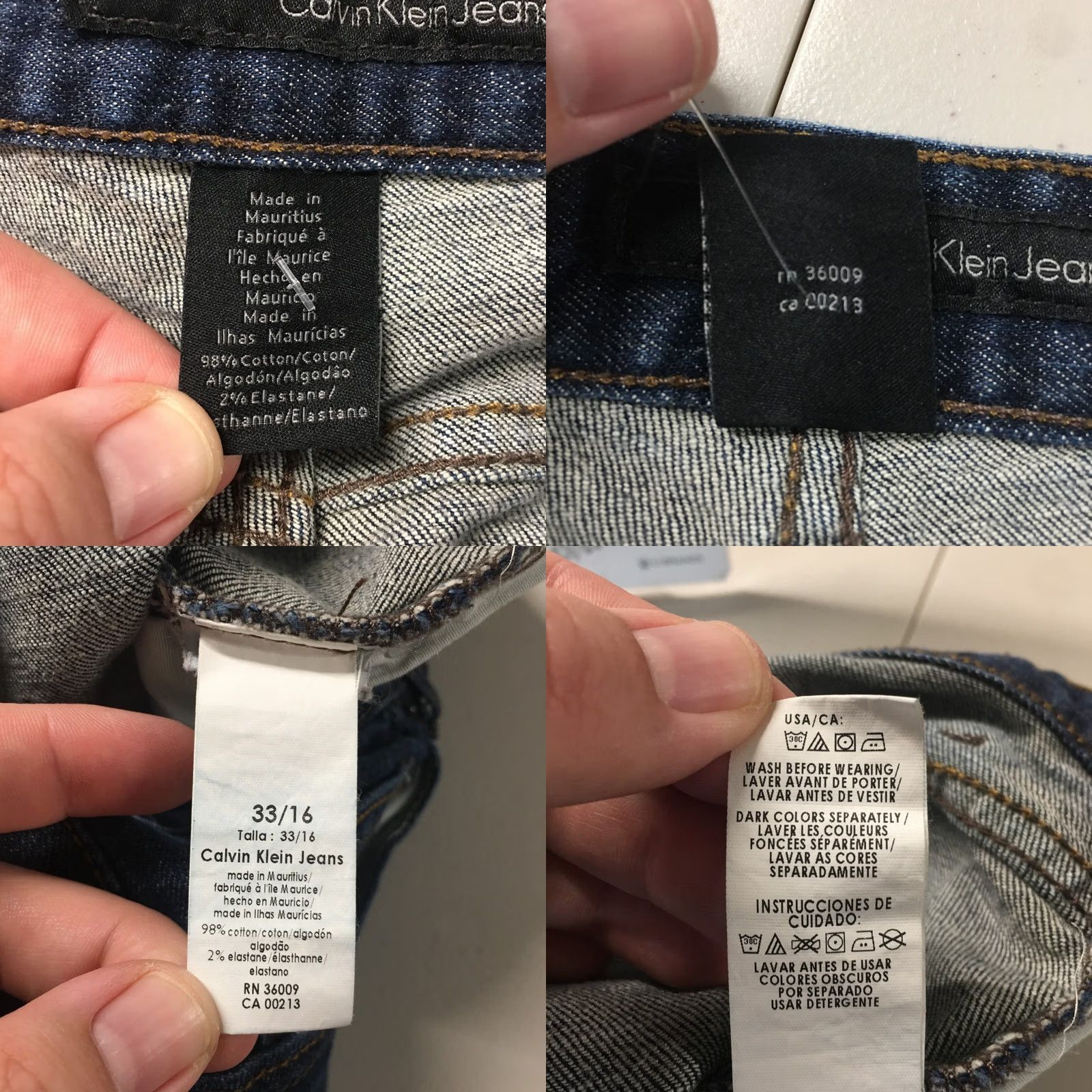 Calvin Klein Calvin Klein Straight Jeans Womens 33/16 Denim Mid Rise Zip Fly Blue Denim 5-Pocket Regular Waist 28.75 Inseam Size 24" / US 00 / IT 34 - 10 Thumbnail