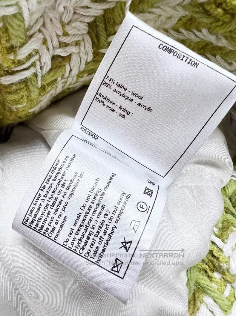 Chanel Chanel 22B Avocado Green Grass Thousand Birds Tweed Jacket Size XXS / US 00 / IT 34 - 7 Thumbnail
