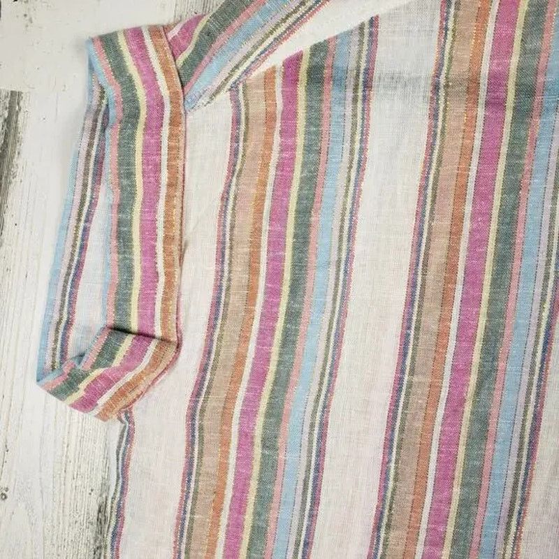Other Velvet Heart Linen Blend Striped Button Up Blouse Medium Size M / US 6-8 / IT 42-44 - 4 Thumbnail