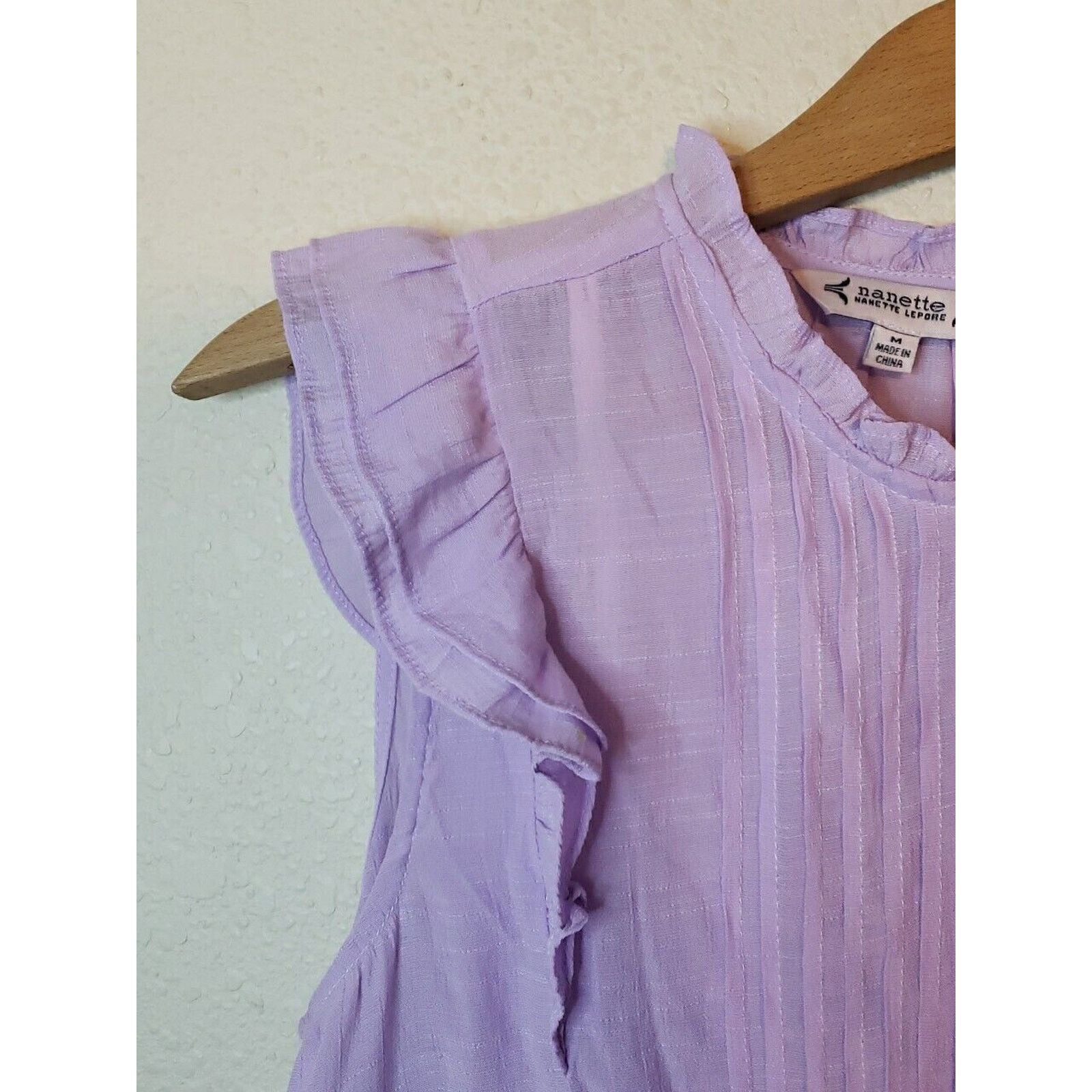 Nanette Lepore Nanette Light Purple High Neck Ruffle Sleeve Top medium Size M / US 6-8 / IT 42-44 - 6 Thumbnail