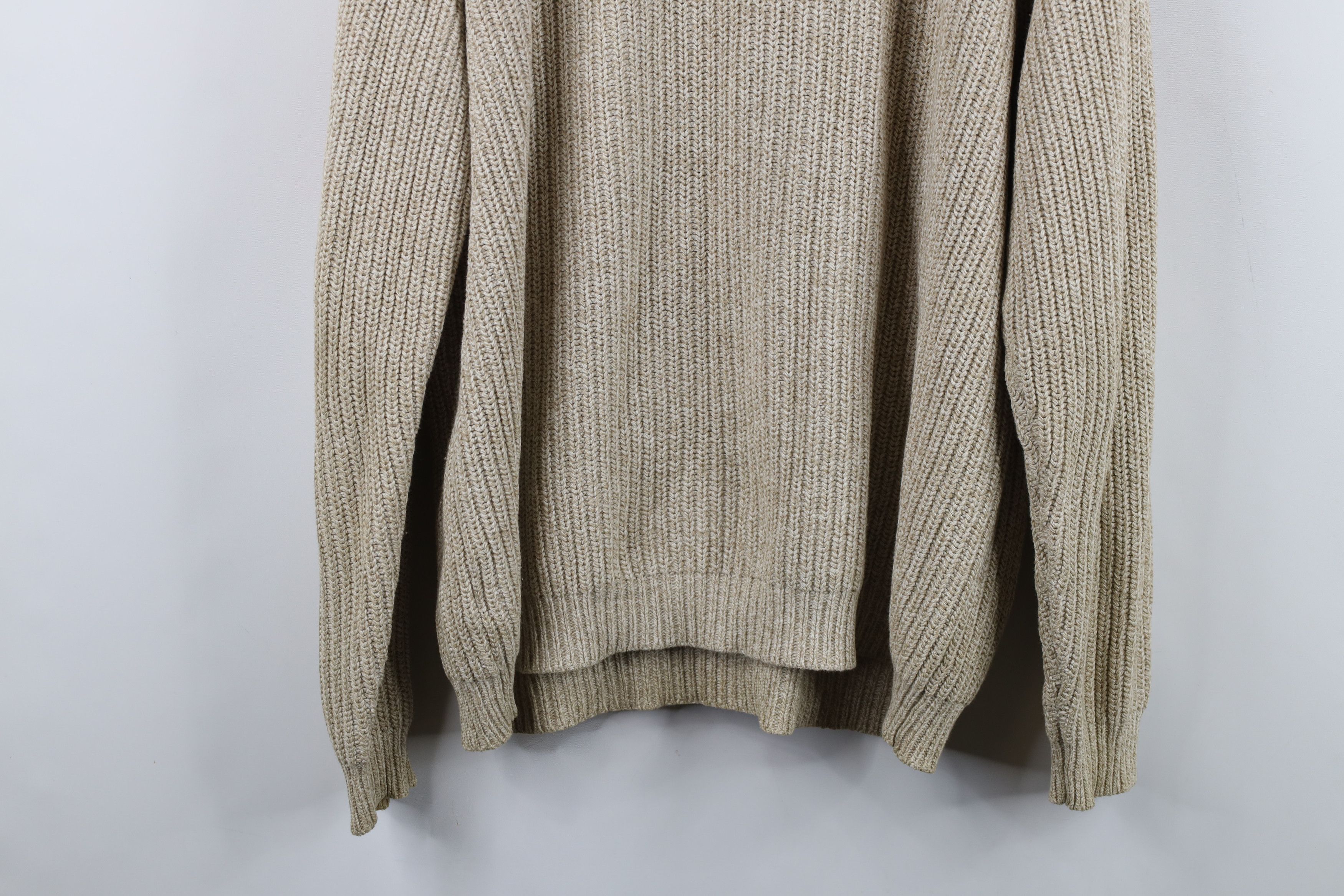 Eddie Bauer Vintage Eddie Bauer Chunky Ribbed Knit Henley Sweater Beige Size US L / EU 52-54 / 3 - 11 Thumbnail