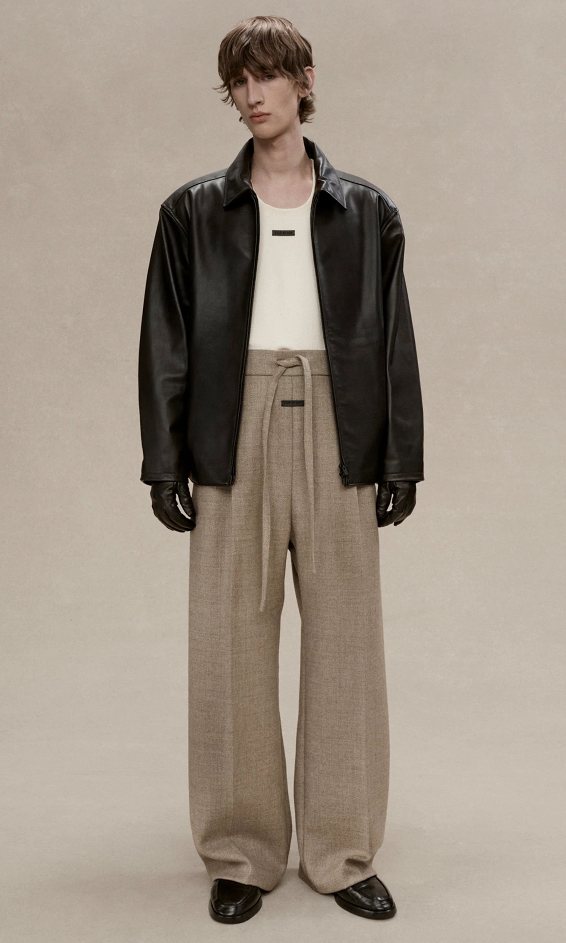 Fear of God 1265USD Drawstring Beige Wide-Leg Trousers Size 48R - 1 Thumbnail