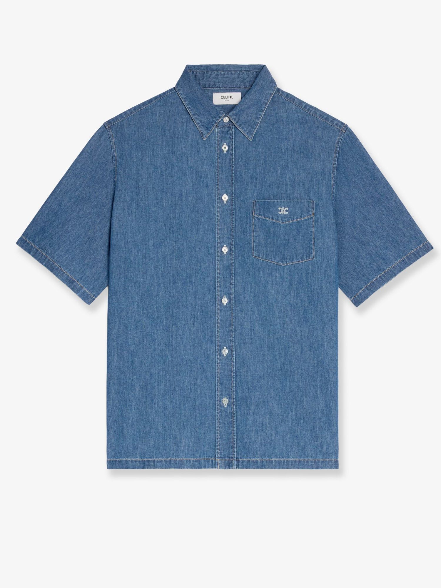 Celine Celine Cotton shirt with Triomphe detail Tag Size M Men - USA Tariffs Included Size US M / EU 48-50 / 2 - 1 Thumbnail