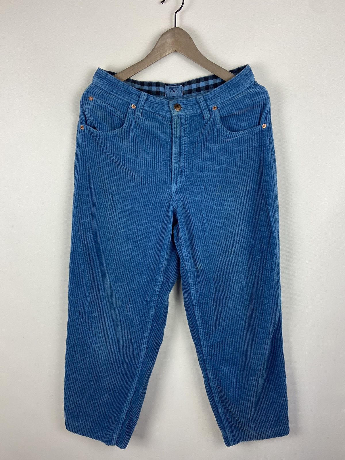 Designer × Valentino × Vintage Vintage Valentino Velvet Straight Striped Trousers Pants Size US 32 / EU 48 - 1 Thumbnail