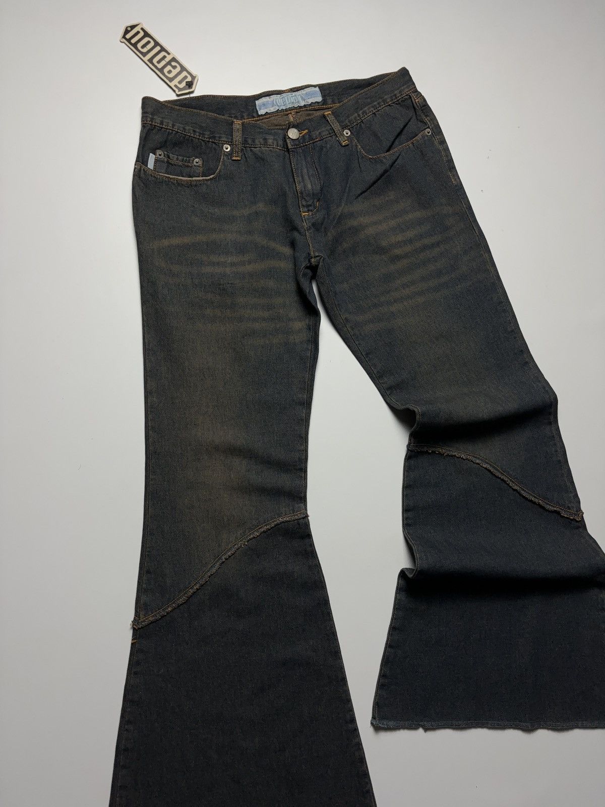 Vintage Vintage washed flared wide jeans denim pants 90s style Size 28" / US 6 / IT 42 - 7 Thumbnail