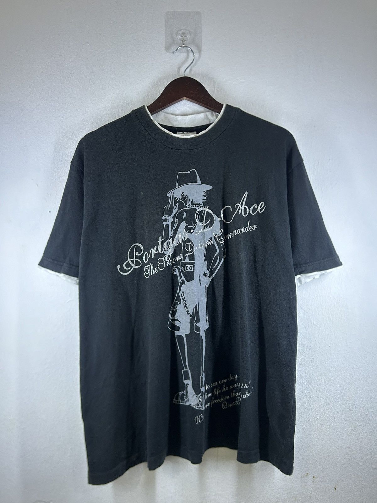 Anime Portgas D. Ace One Piece Anime Graphic Tee Size US XL / EU 56 / 4 - 2 Thumbnail