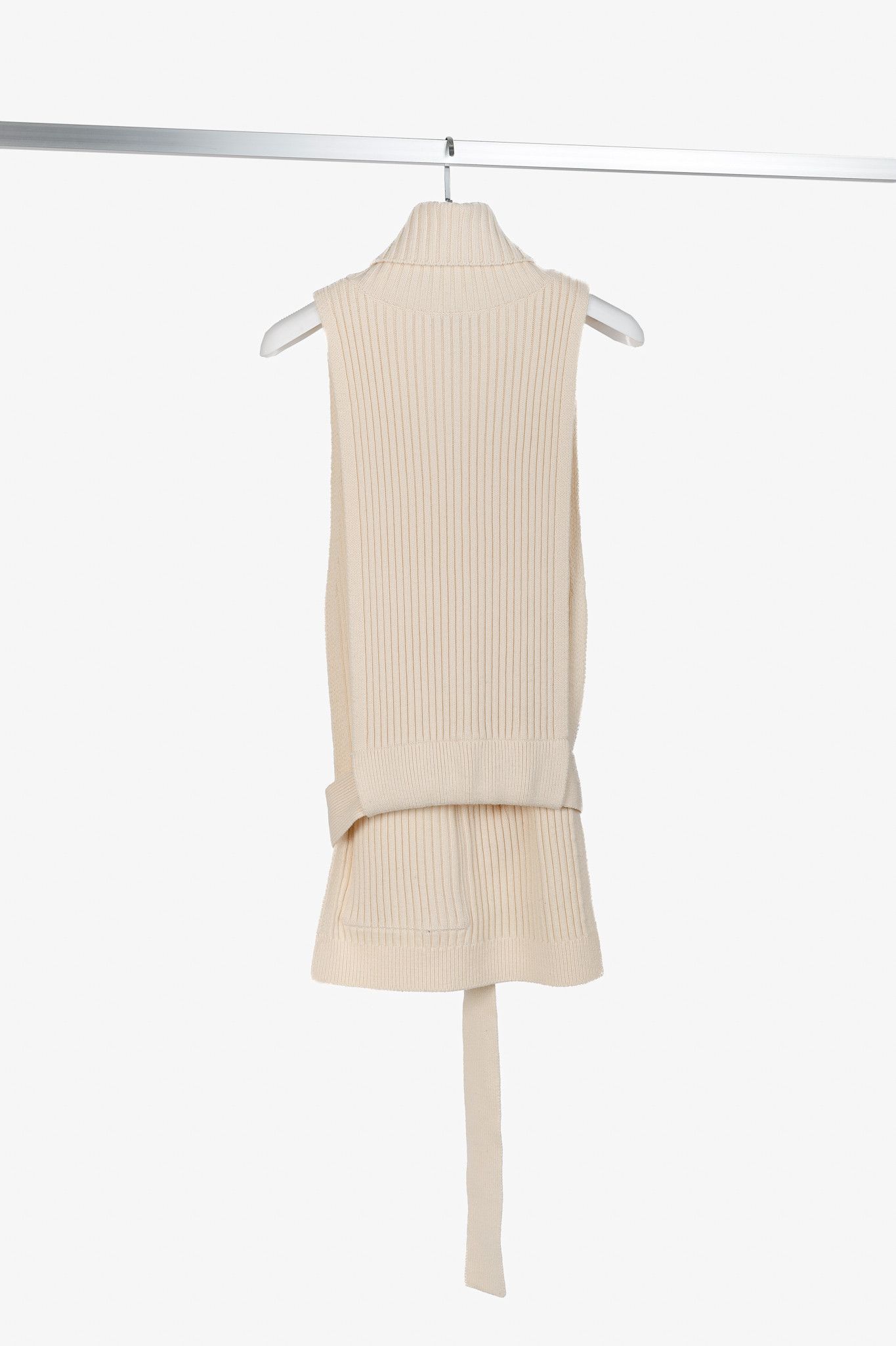 Tibi Tibi AW/19 Off-White Merino Rib Apron Turtleneck Dicky Size XS / US 0-2 / IT 36-38 - 2 Thumbnail