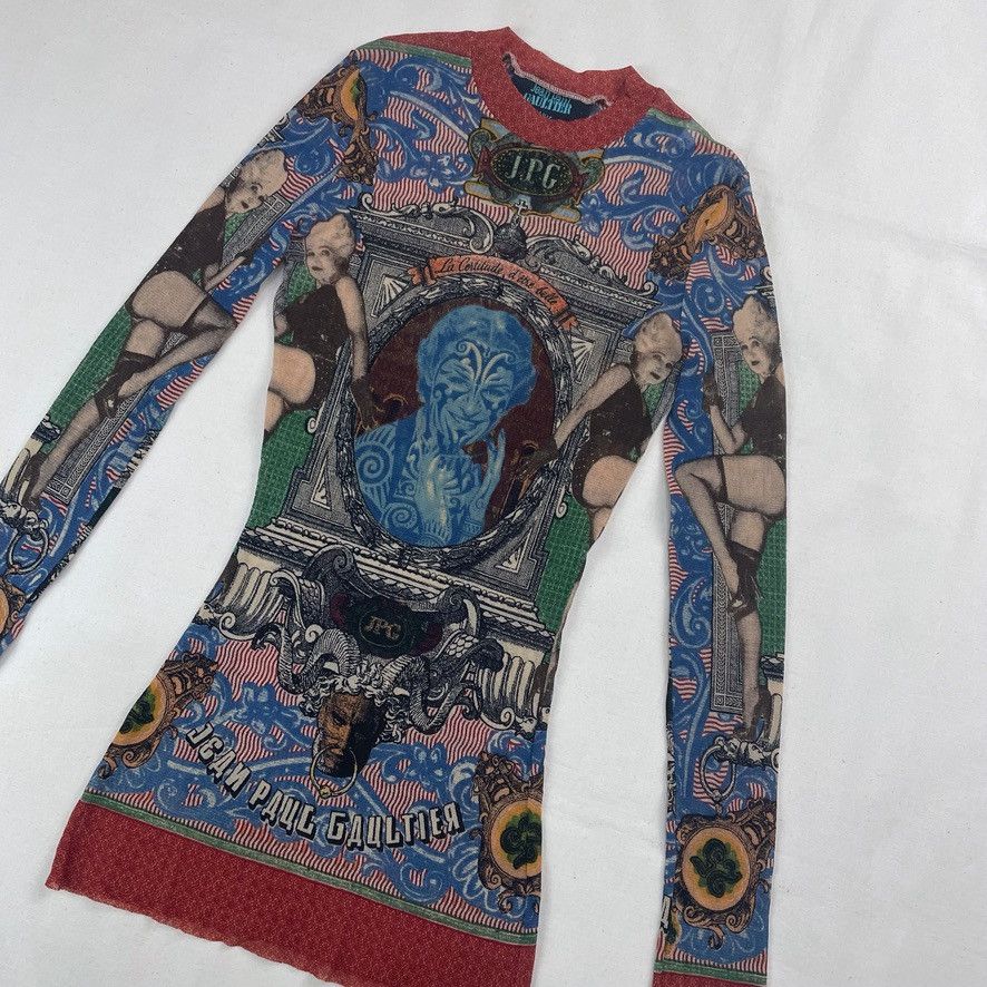 Jean Paul Gaultier SS1995 Jean Paul Gaultier Cabaret Tattoo Mesh Top Vintage Size US M / EU 48-50 / 2 - 3 Thumbnail