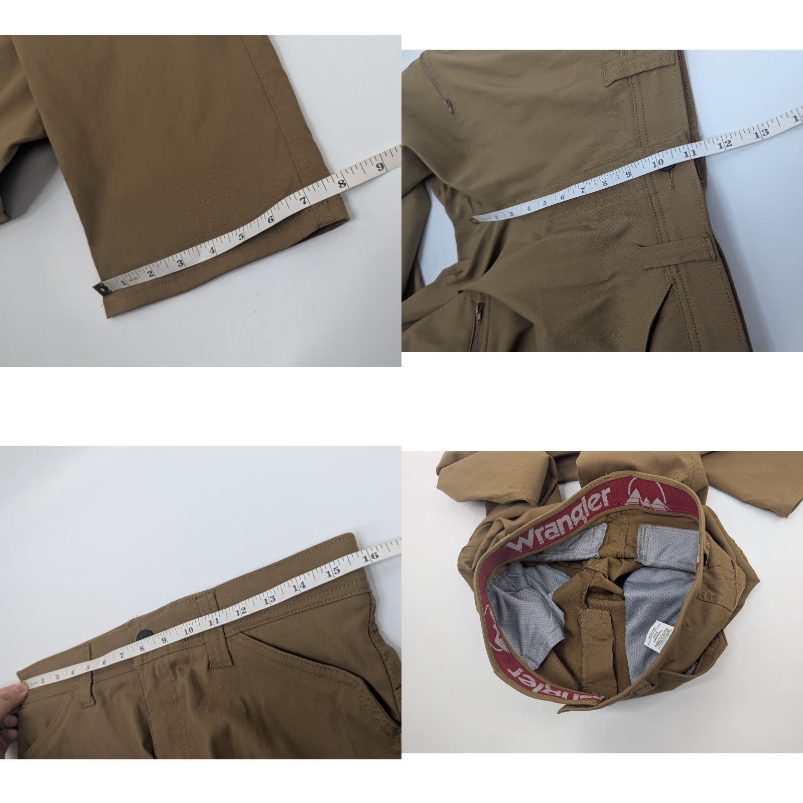 Wrangler Wrangler Men's Brown Cargo Pants 30x32 Nylon Flat Front Zipper Pockets Pants Mens Brown Cargo 30 32 Wrangler Size US 30 / EU 46 - 8 Thumbnail