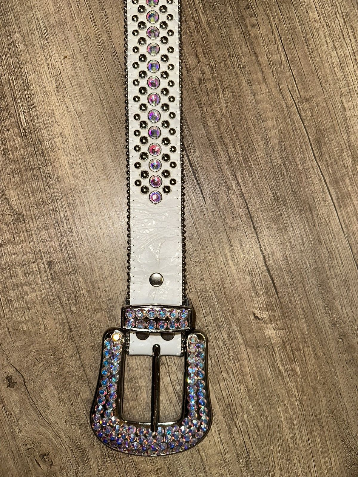 B.B. Simon B.B. Simon 'White Magic' Full Iridescent Crystal Belt Size 40 - 10 Thumbnail