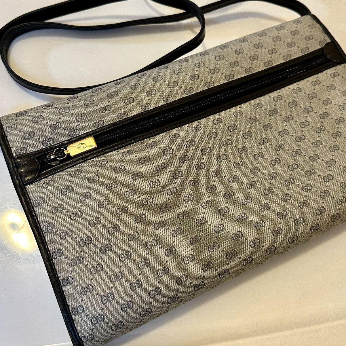 Gucci Navy Monogram Leather Crossbody Size ONE SIZE - 5 Thumbnail