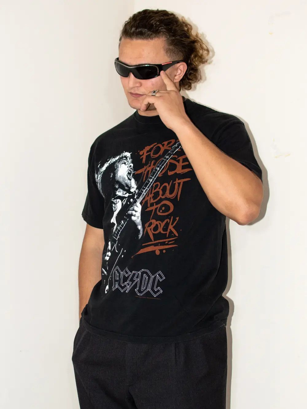 Band Tees × Vintage Y2K vintage ACDC rock band graphic t-shirt Size US L / EU 52-54 / 3 - 4 Thumbnail