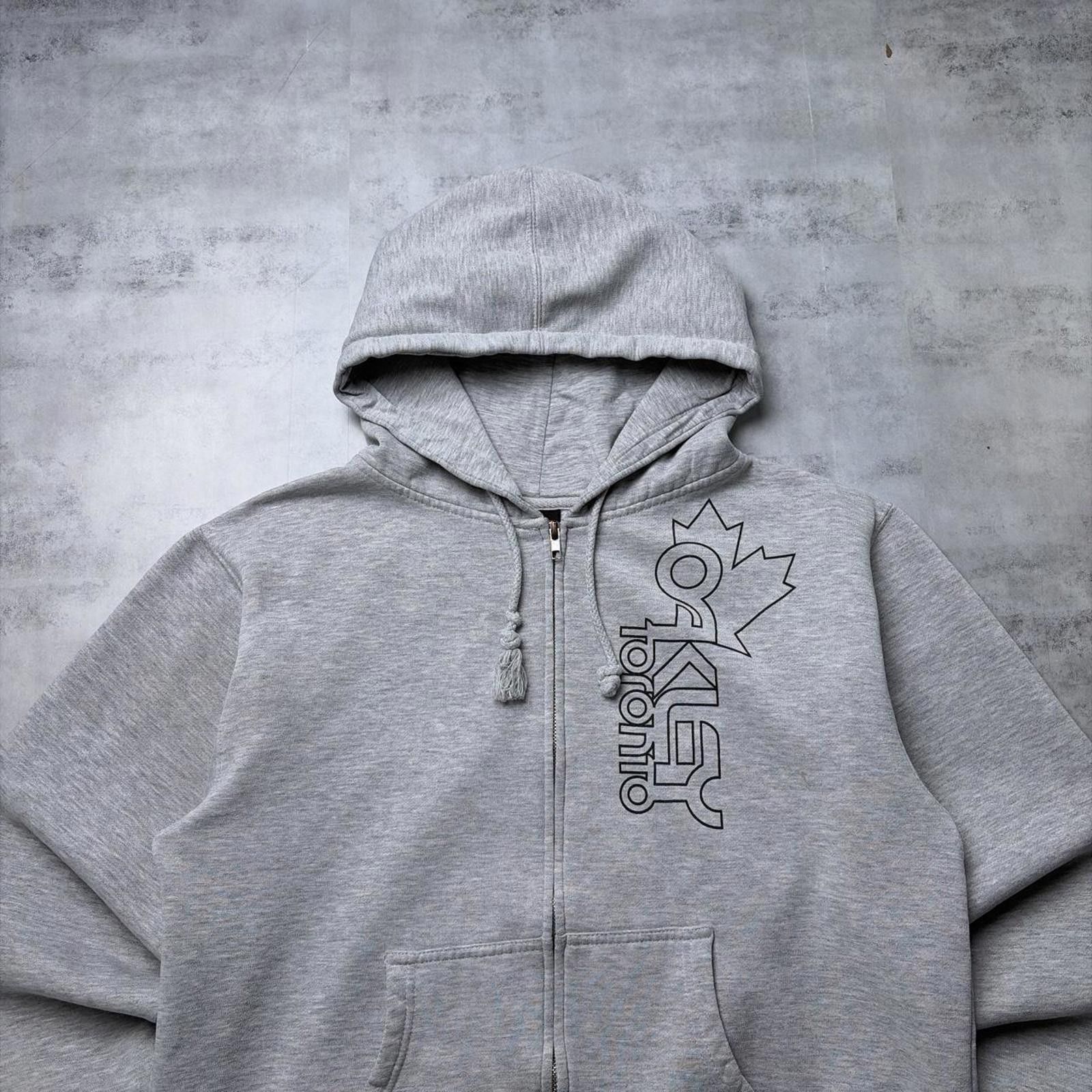 Oakley Y2K Grey Oakley Toronto Grunge Skater Zip Up Hoodie Size L / US 10 / IT 46 - 2 Thumbnail