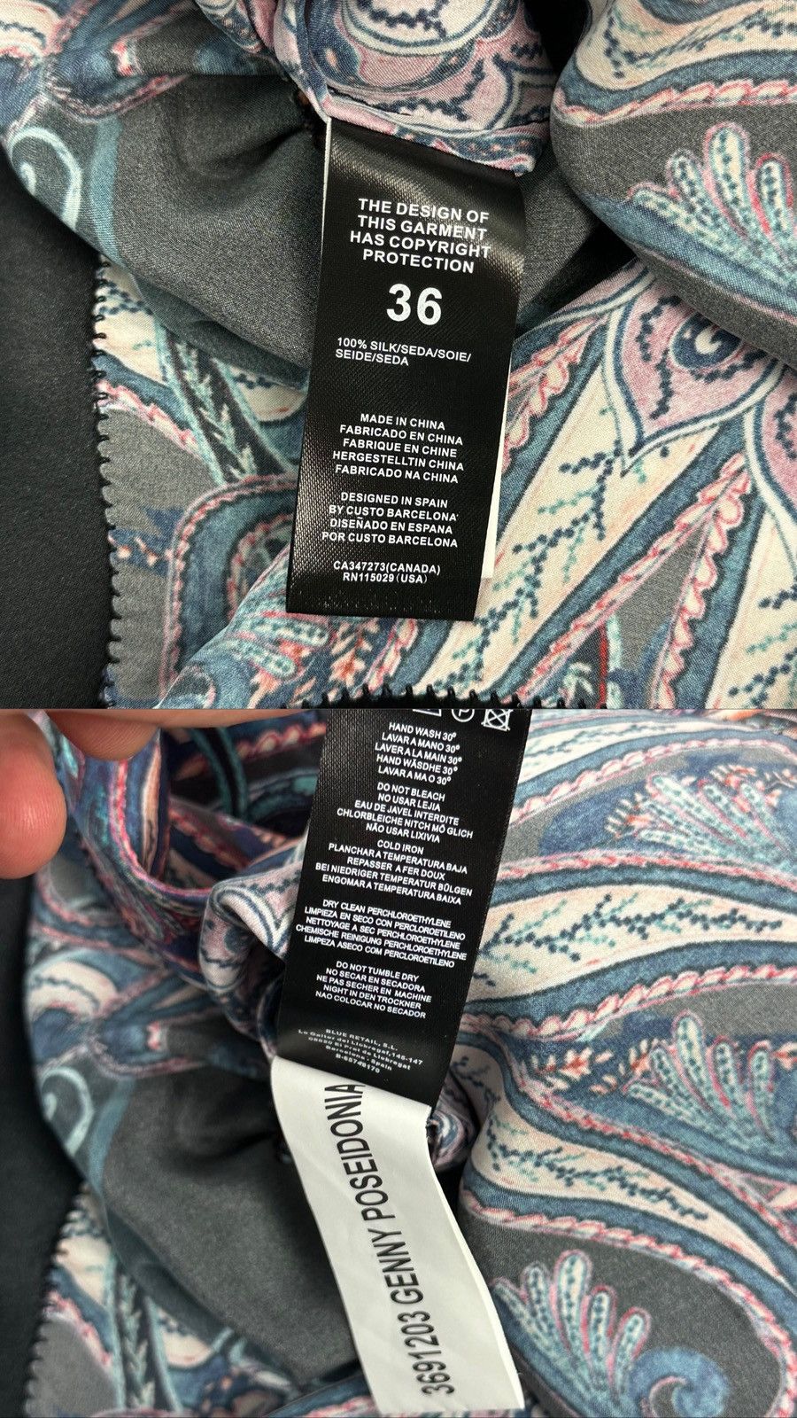Custo Barcelona Custo Barcelona Silk Black Printed Sleeveless Women’s Blouse Size XS / US 0-2 / IT 36-38 - 12 Thumbnail
