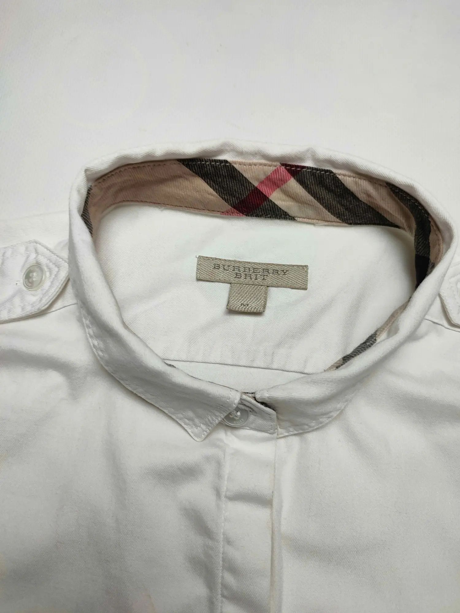 Burberry Burberry nova check neck white button shirt Size M / US 6-8 / IT 42-44 - 5 Thumbnail