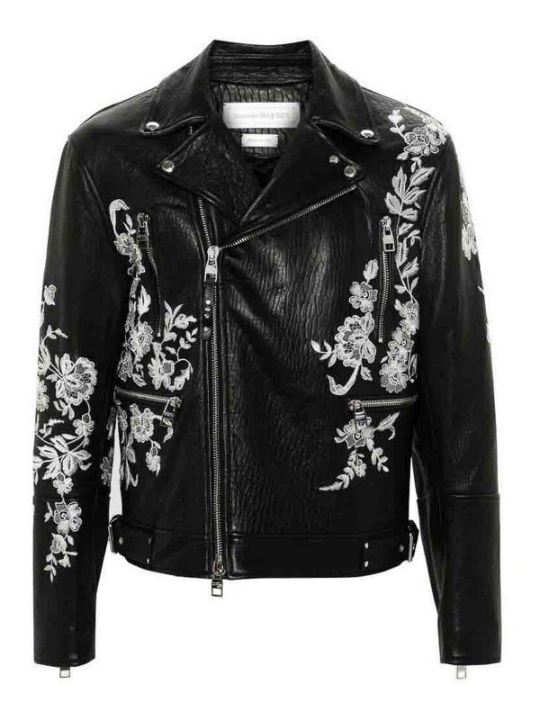 Alexander McQueen o1srvl11e0226 Leather Biker Jacket In Black Size US S / EU 44-46 / 1 - 1 Thumbnail